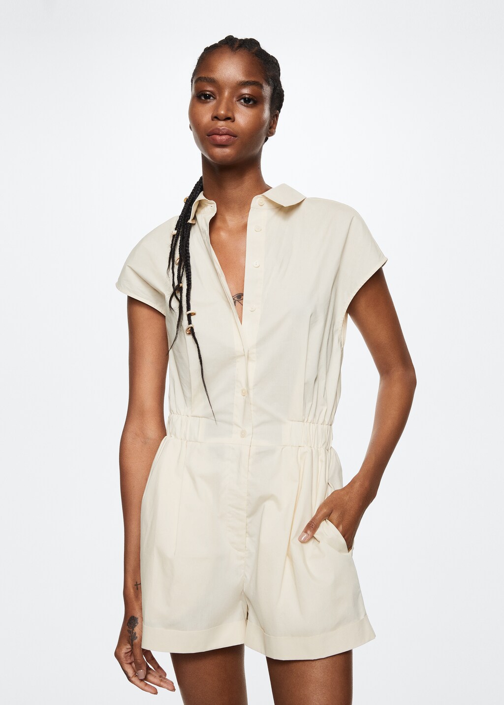 Cotton short jumpsuit Women MANGO OUTLET Bulgaria
