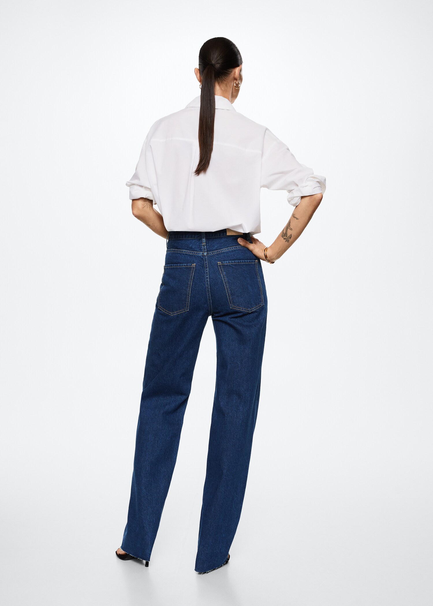 Jeans wideleg tiro alto - Reverso del artículo