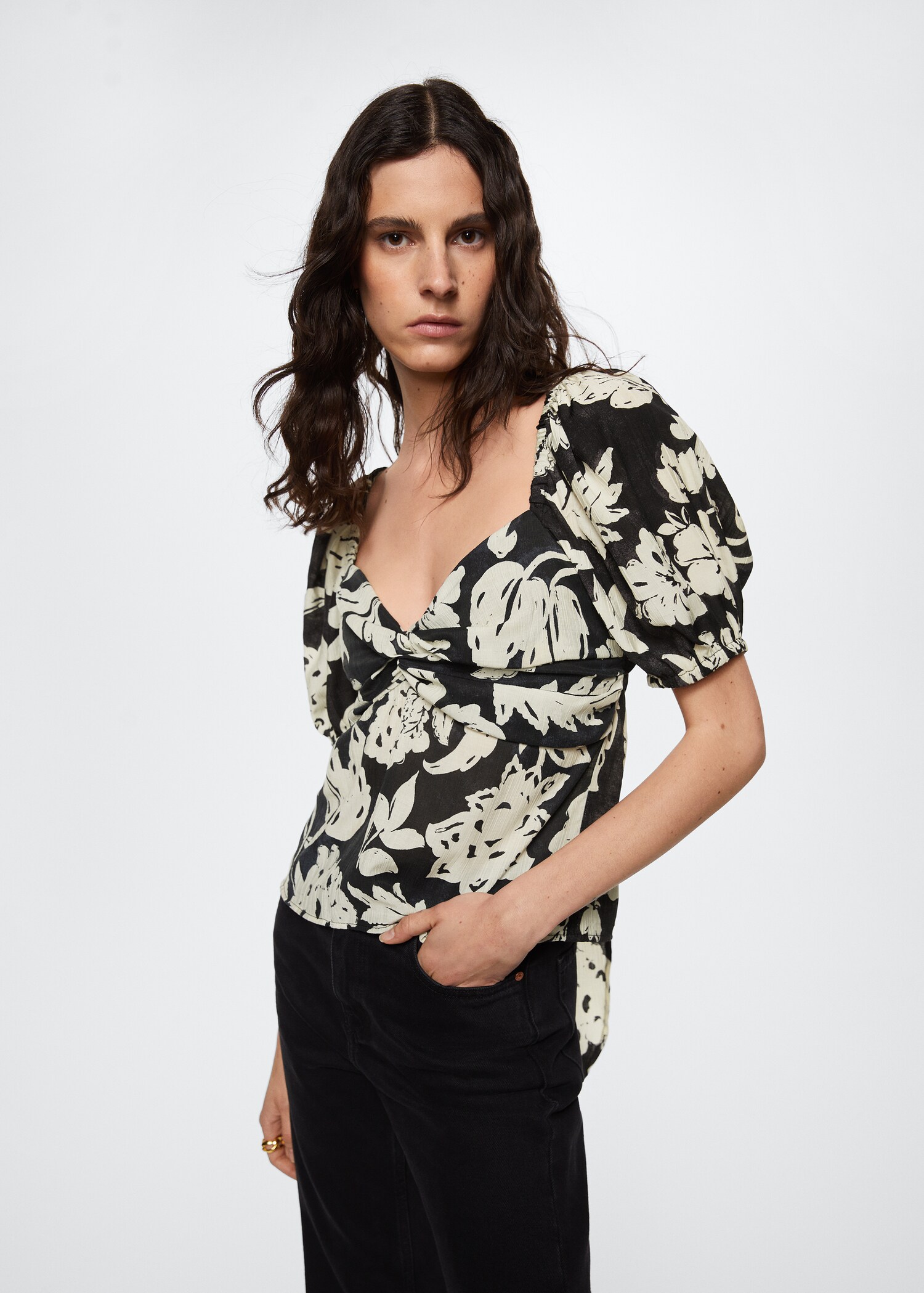 Floral-print flowy blouse - Medium plane