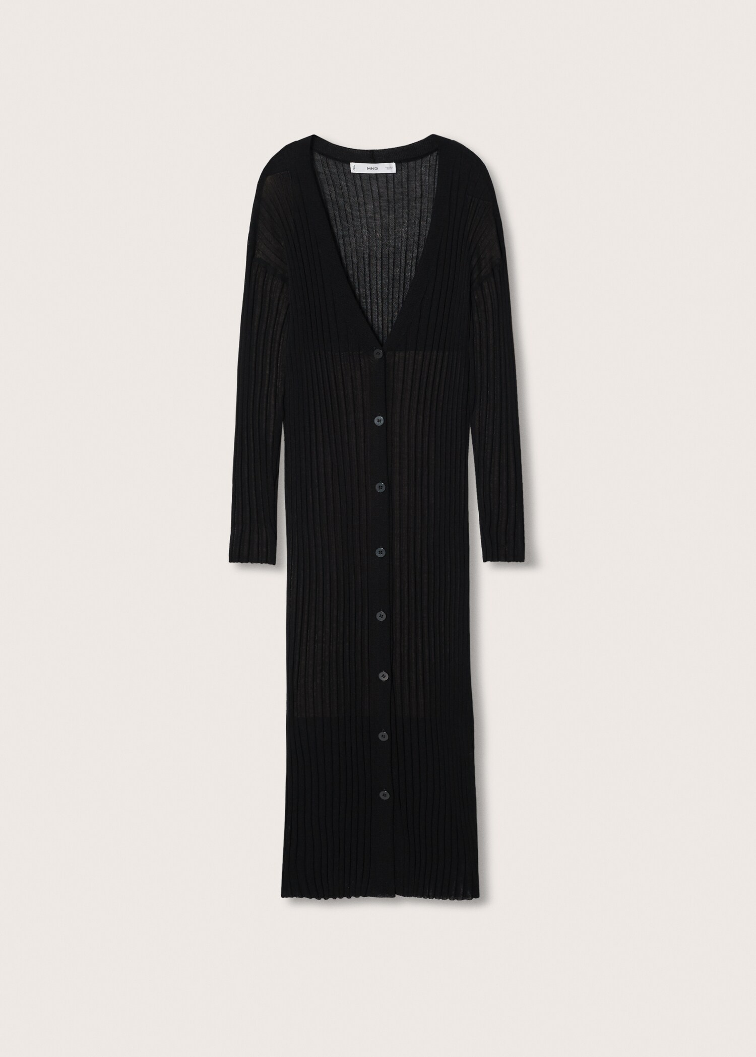 Langer Cardigan mit Rippstruktur - Artikel ohne Model