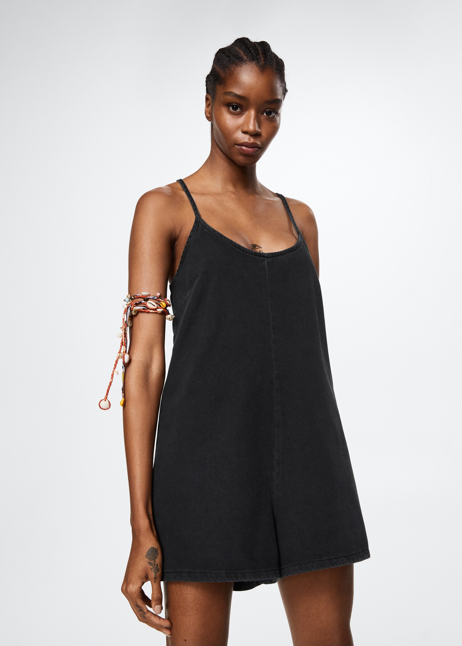 Jeans-Jumpsuit aus Baumwolle - Mittlere Ansicht