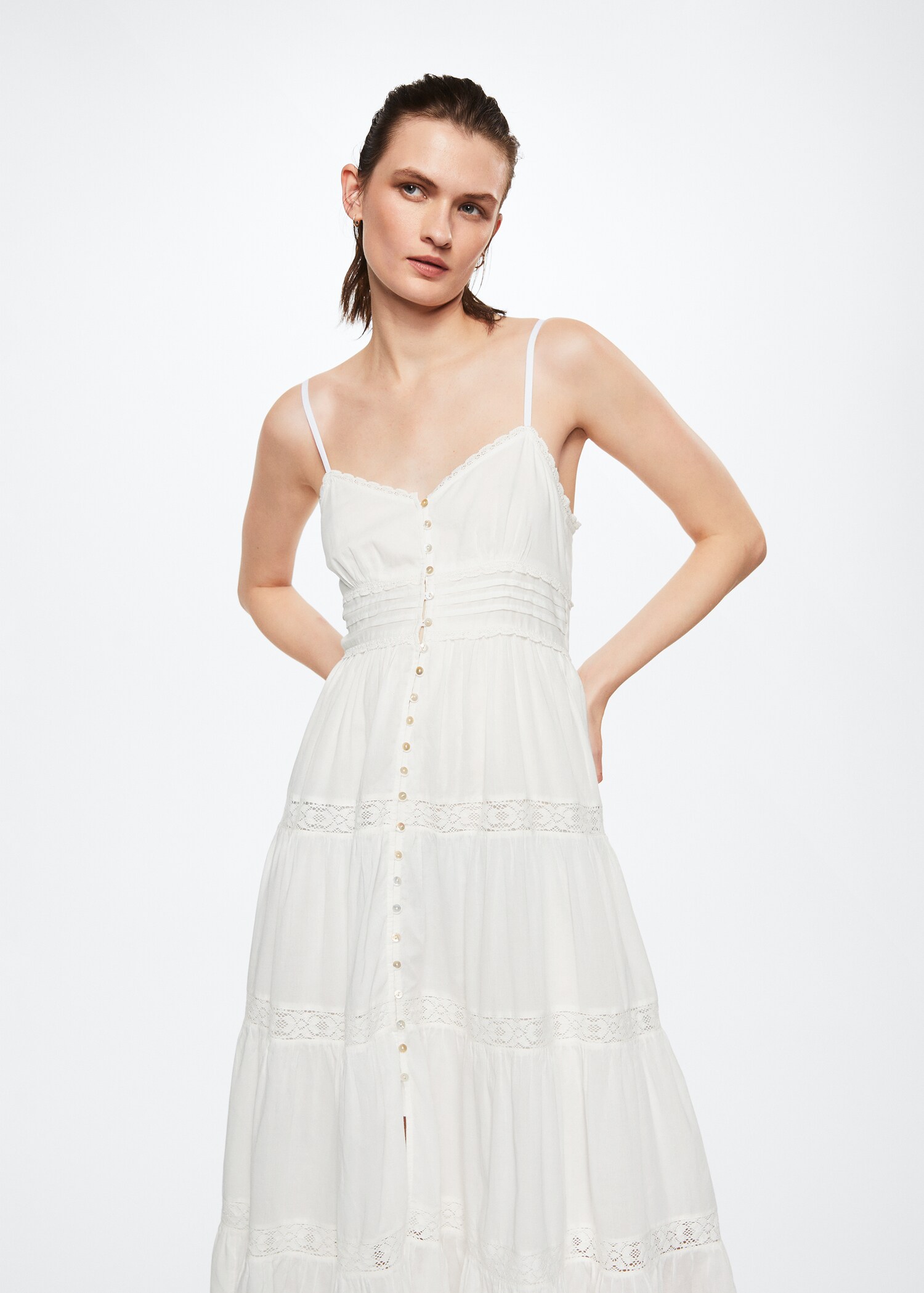 Vestido algodón volantes - Plano medio