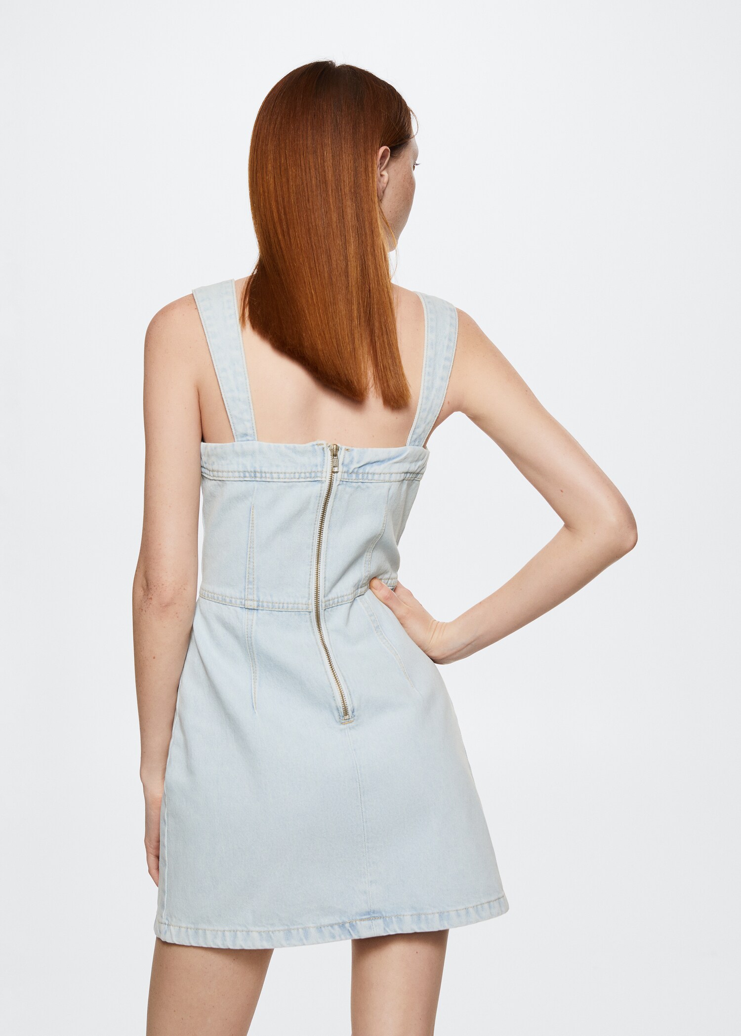 Zip denim dress - Reverse of the article