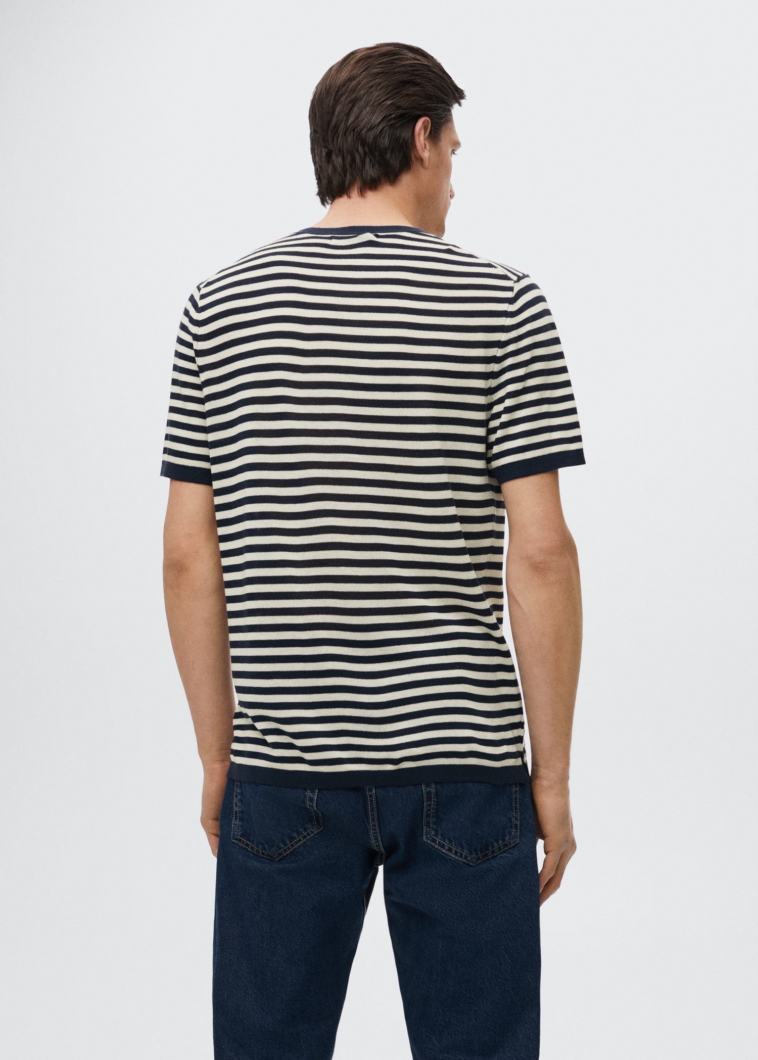 Camiseta punto lino rayas - Reverso del artículo