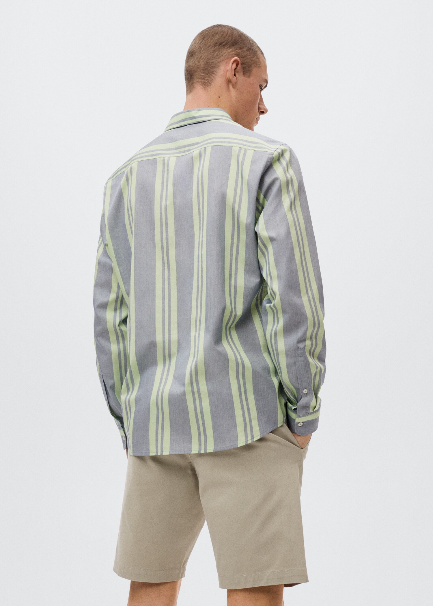 Regular-fit cotton striped shirt - Reverse of the article