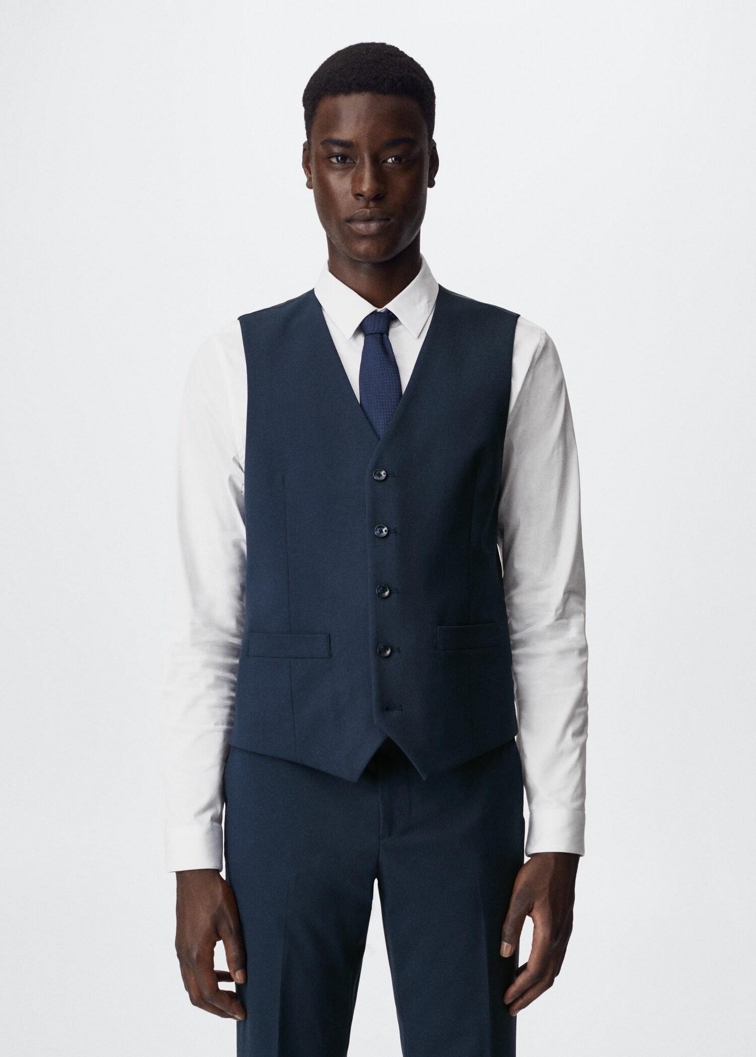 Slim-fit suit waistcoat - Medium plane