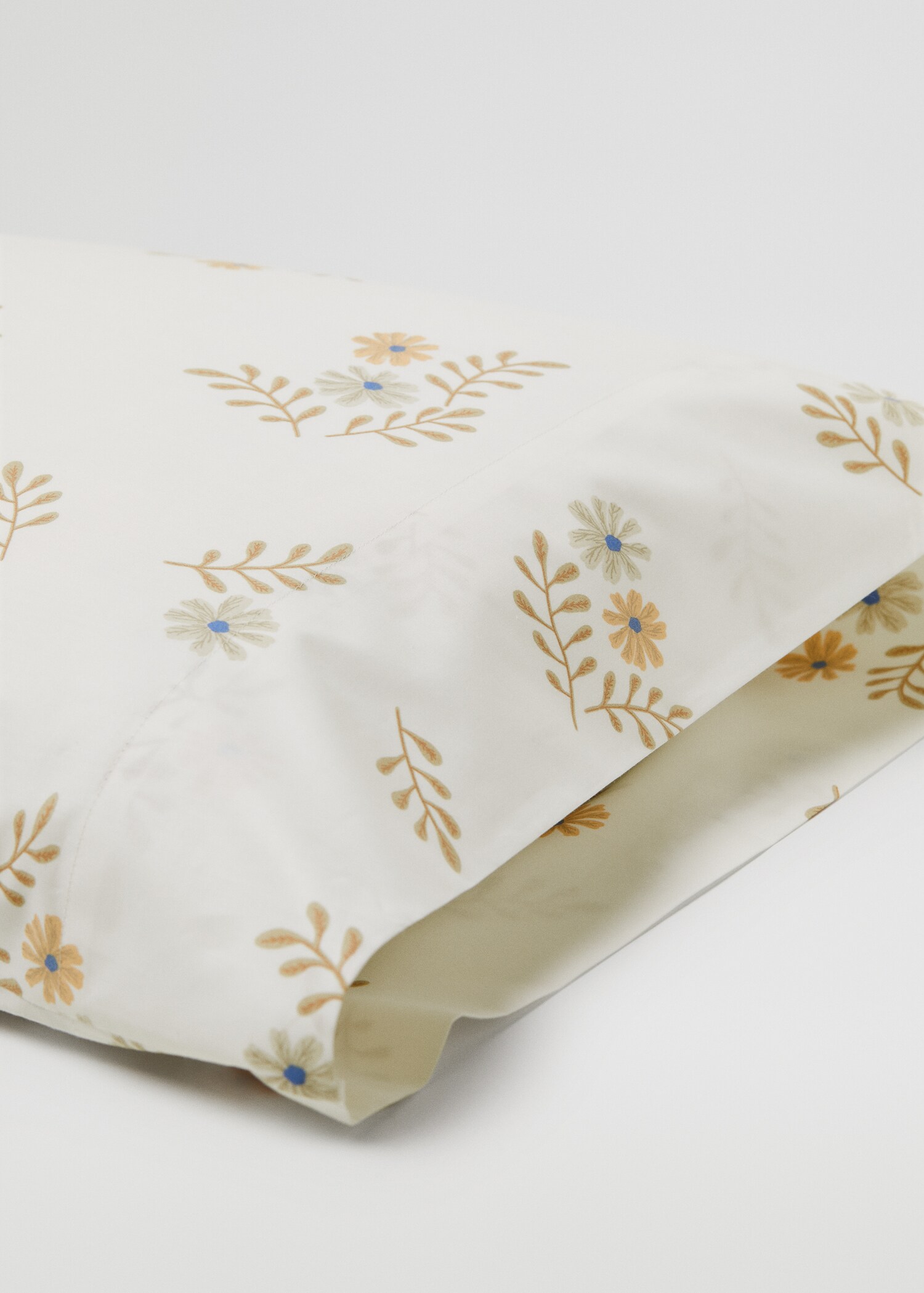 Kopfkissenbezug mit Blumenmuster 45 x 110 cm - Mittlere Ansicht