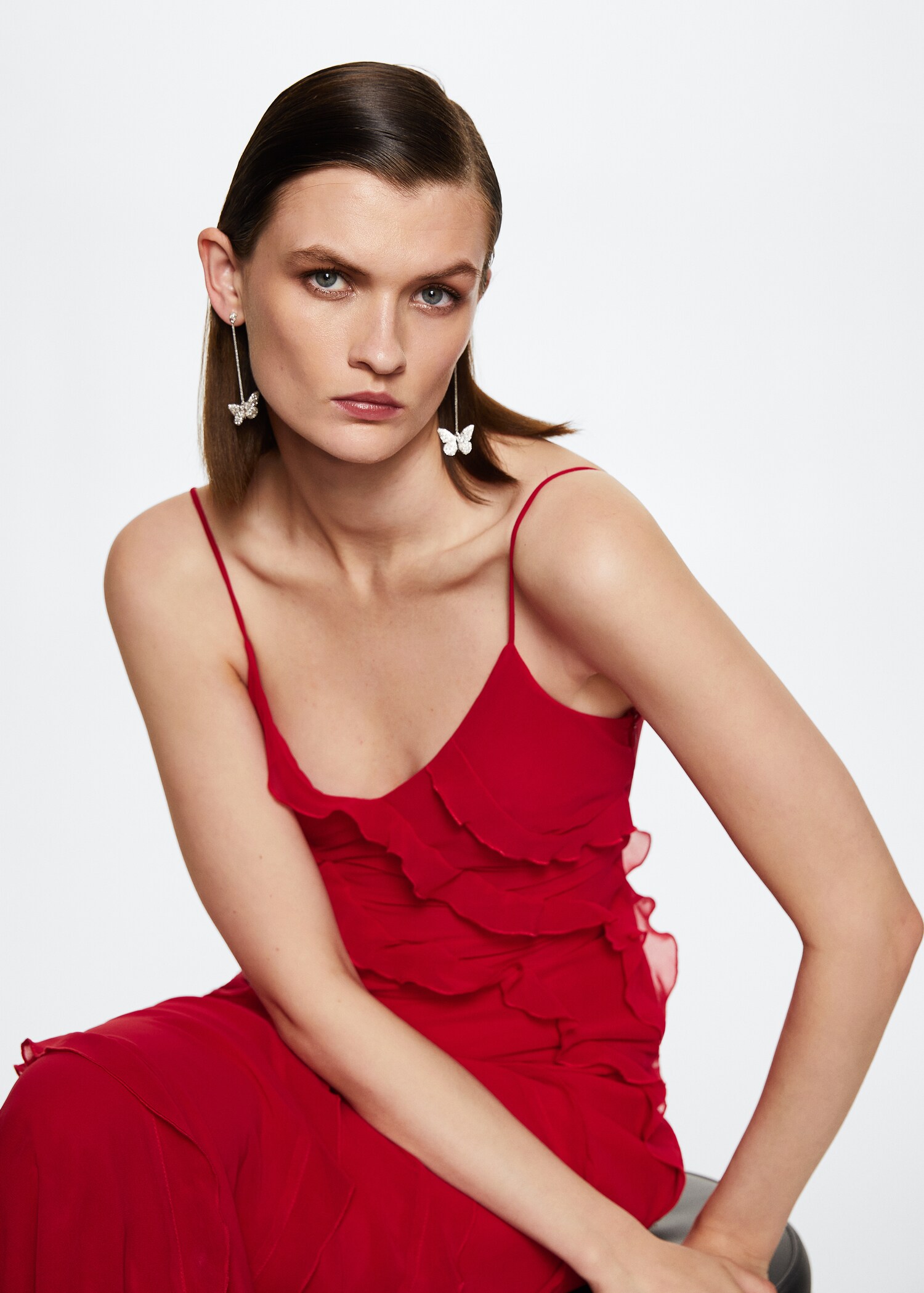 Chiffon ruffle dress - Details of the article 1