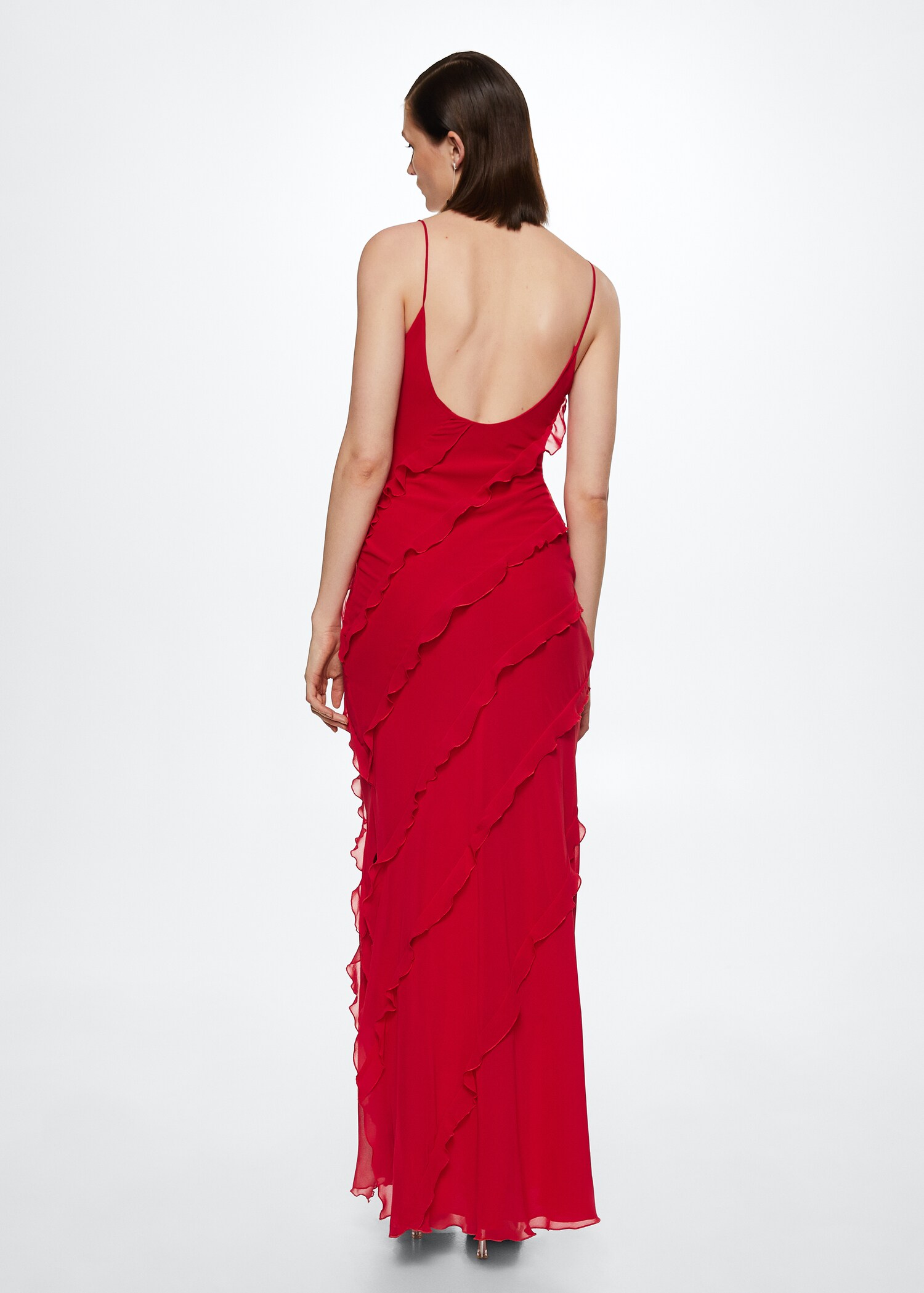Chiffon ruffle dress - Reverse of the article