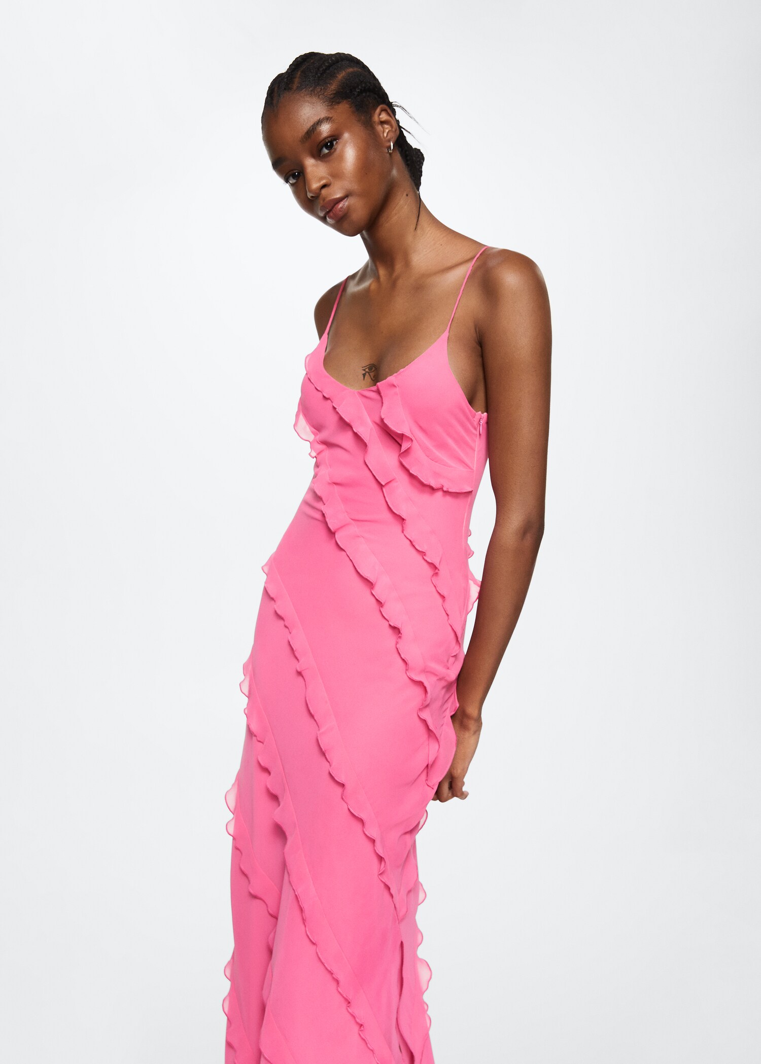 Chiffon ruffle dress - Medium plane
