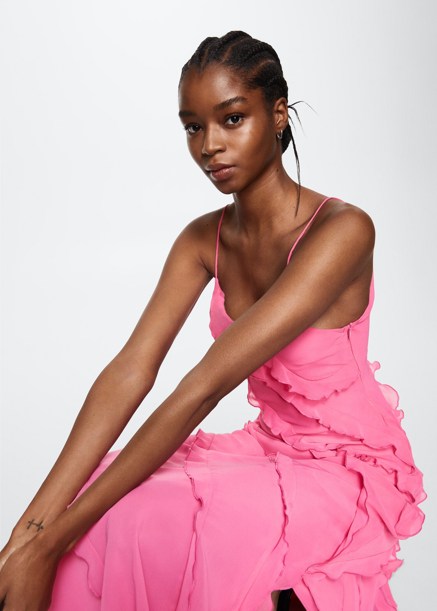 Chiffon ruffle dress - Details of the article 1
