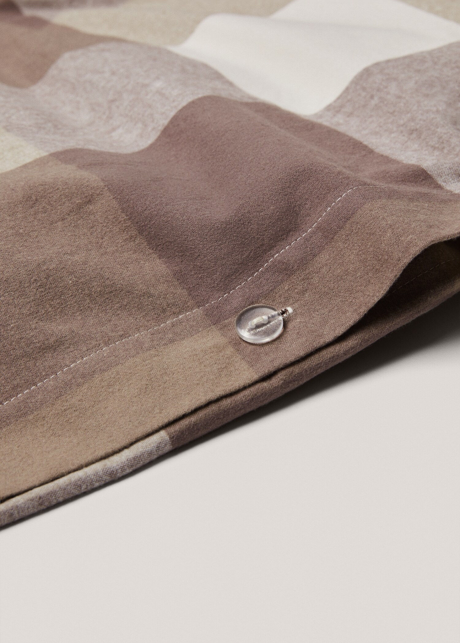 Check flannel duvet cover Bed 135/140cm - Medium plane