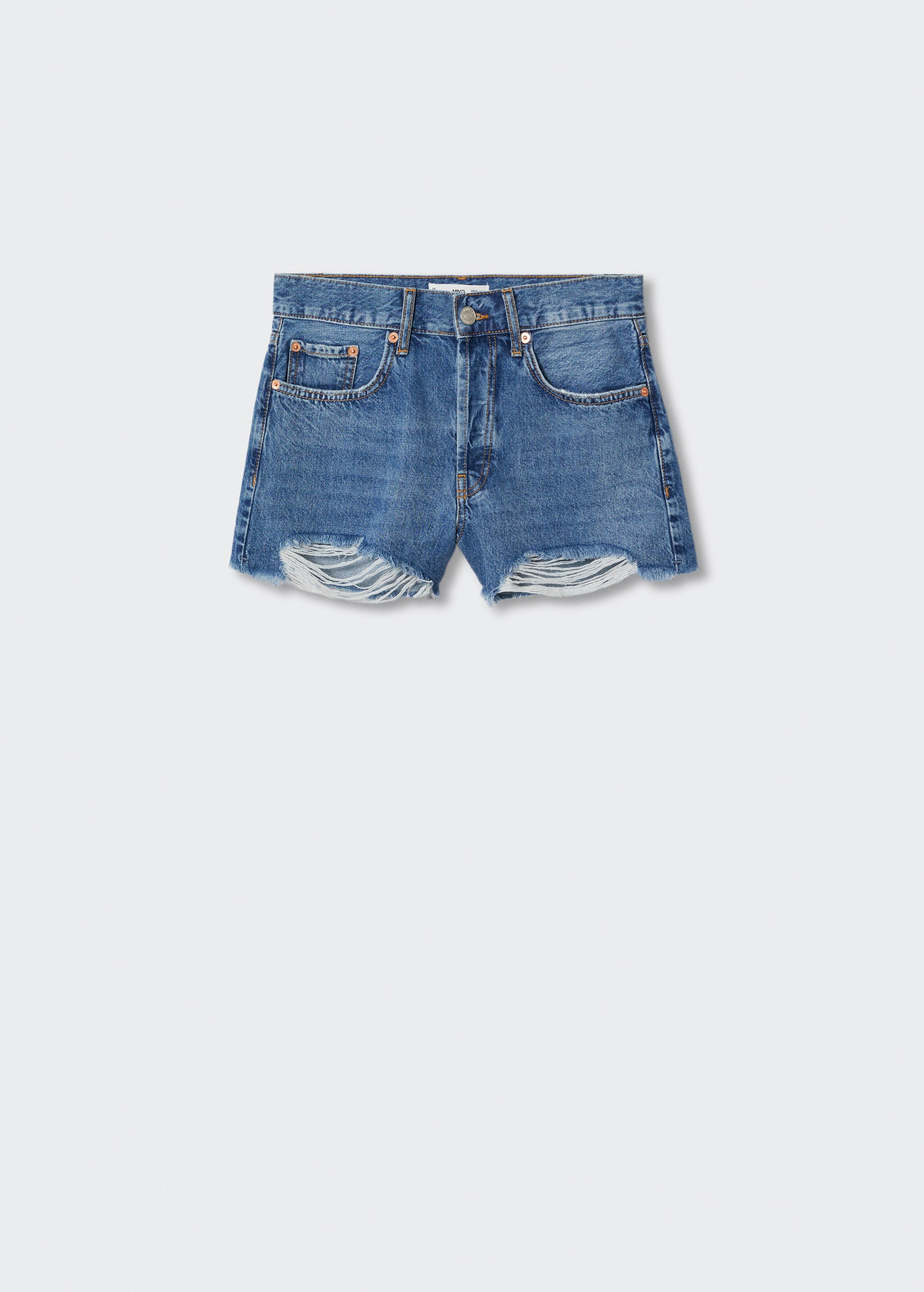 Mini shorts with frayed hem - Article without model