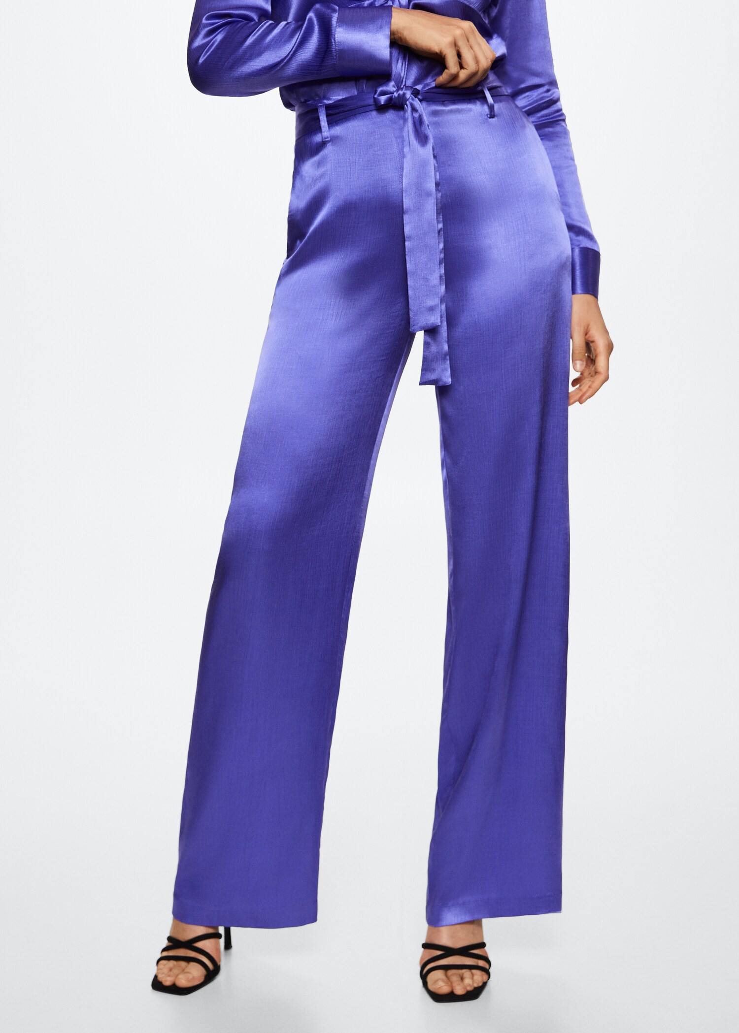 Bow satin trousers - Medium plane