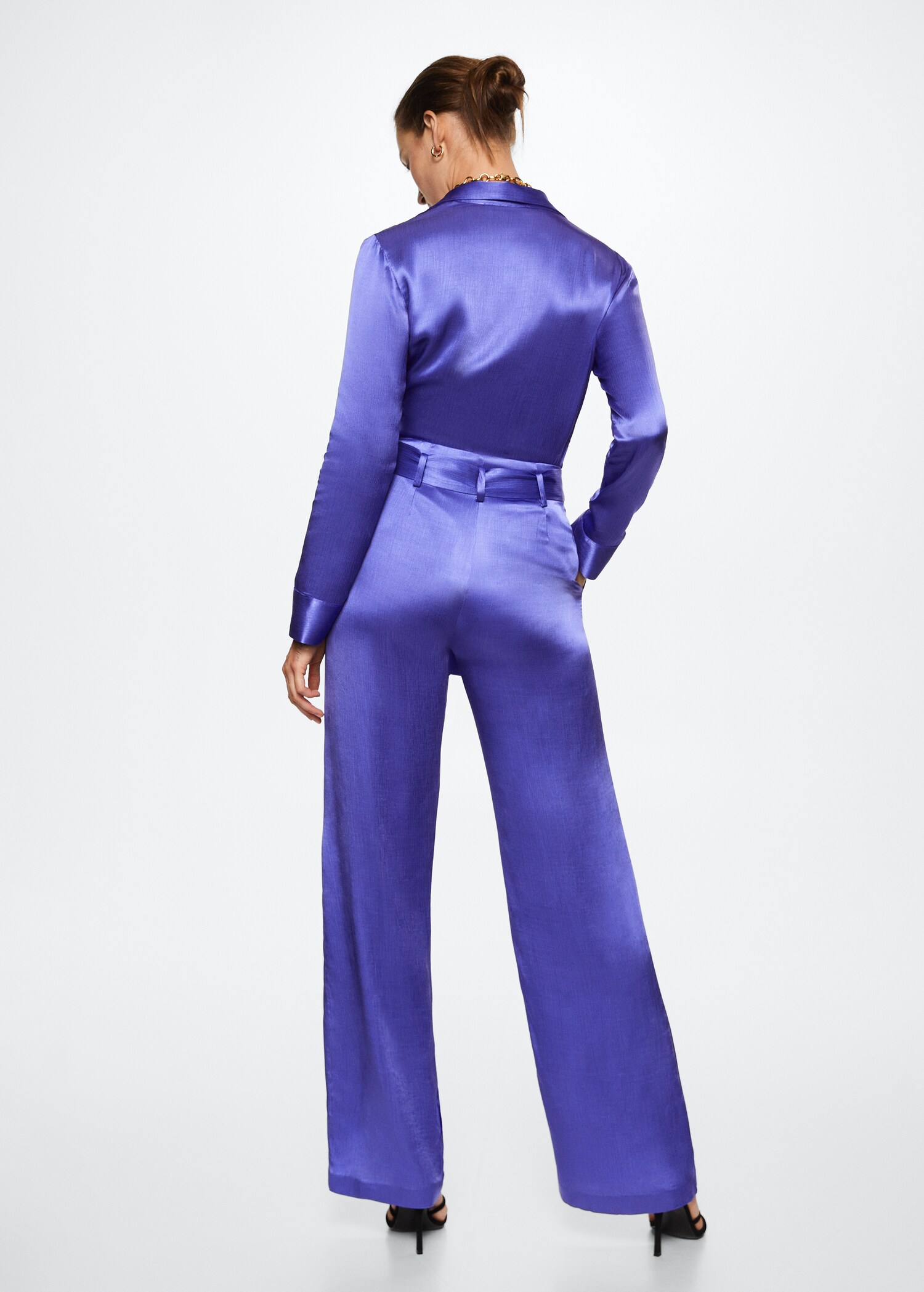 Bow satin trousers - Reverse of the article