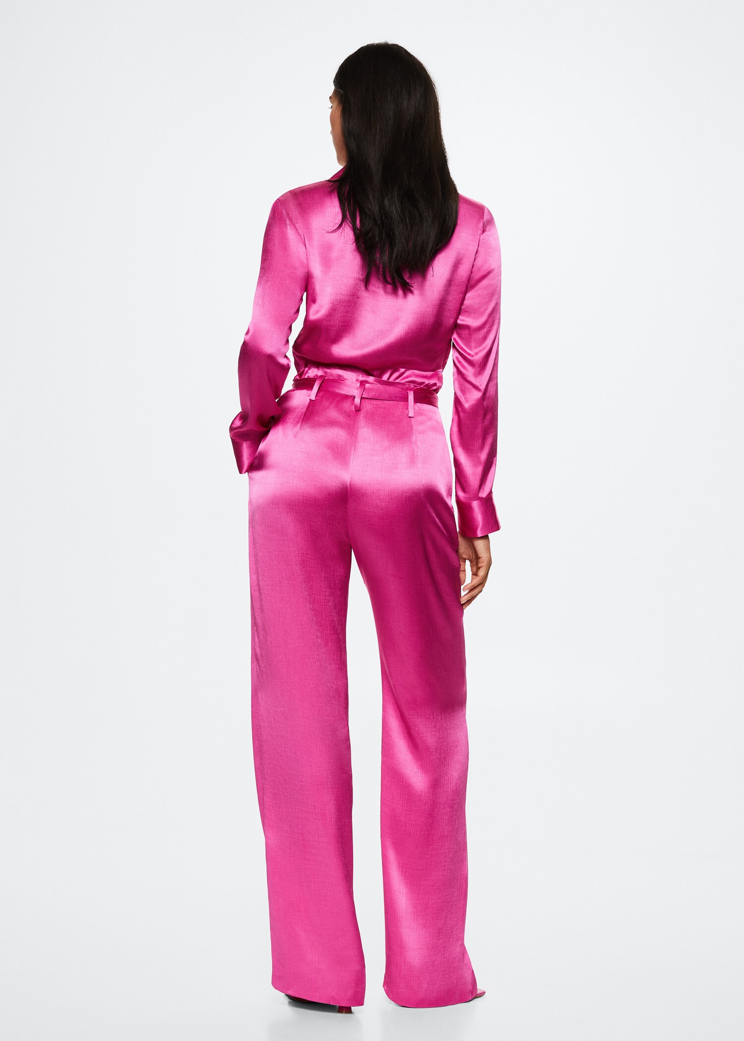 Bow satin trousers - Reverse of the article