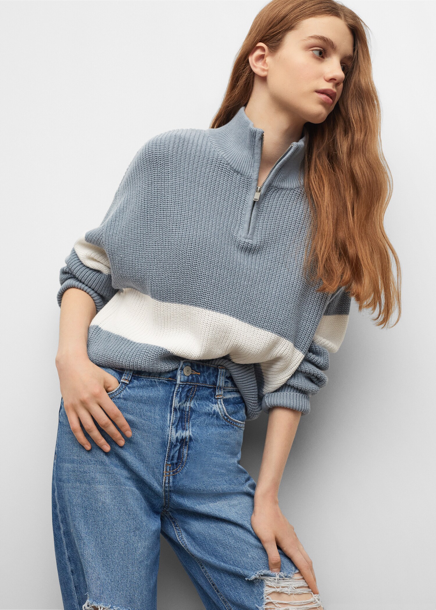 Decorative ripped wideleg jeans - Details of the article 2