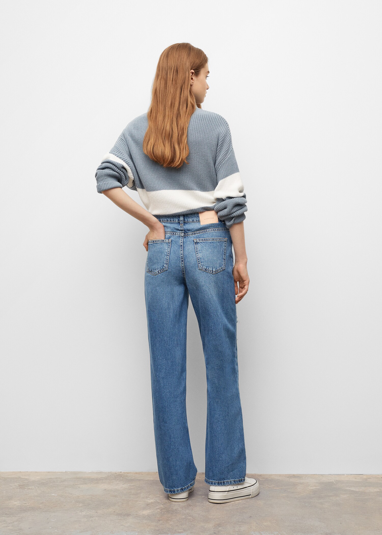 Decorative ripped wideleg jeans - Reverse of the article