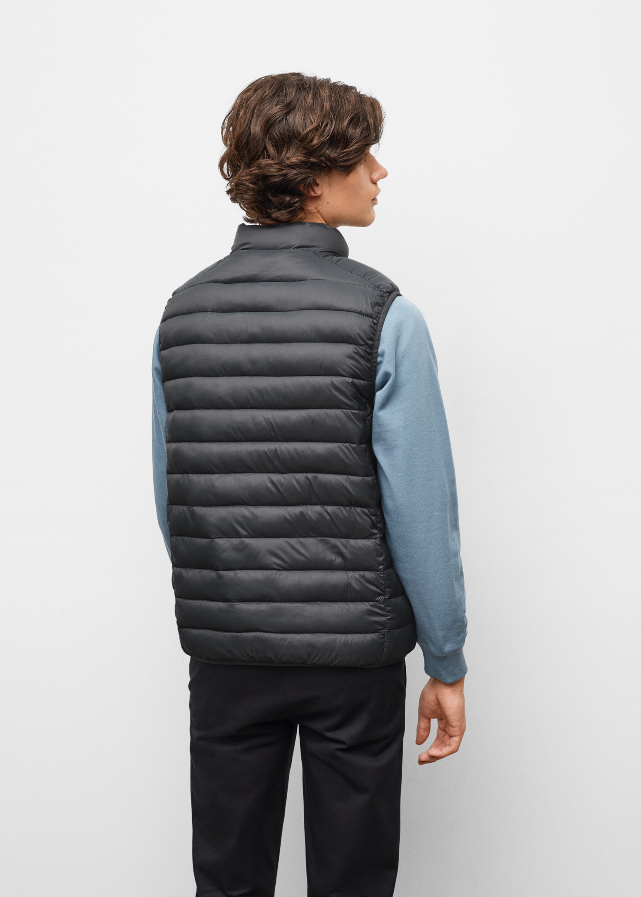 Quilted gilet - Reverse of the article, Grey. Ref: 37052506-00.