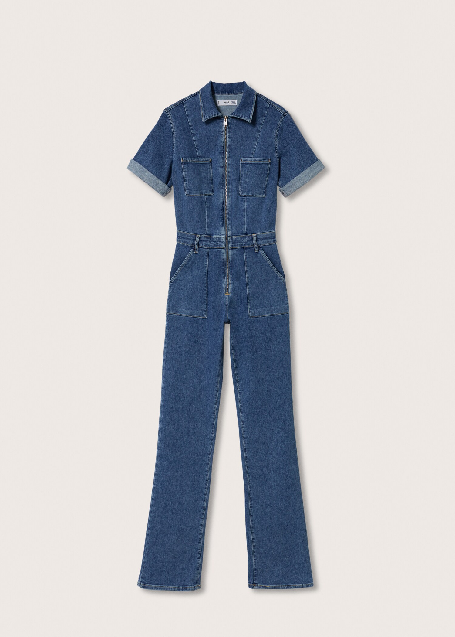 Denim zipper jumpsuit - Article without model