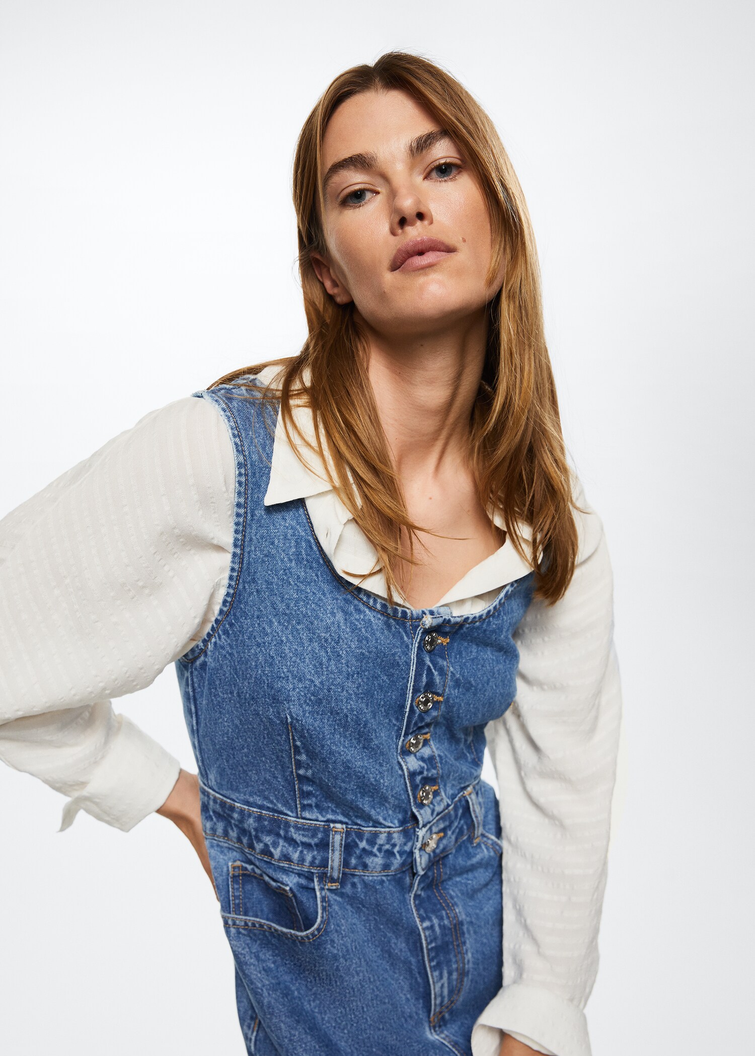 Button denim dress - Details of the article 1