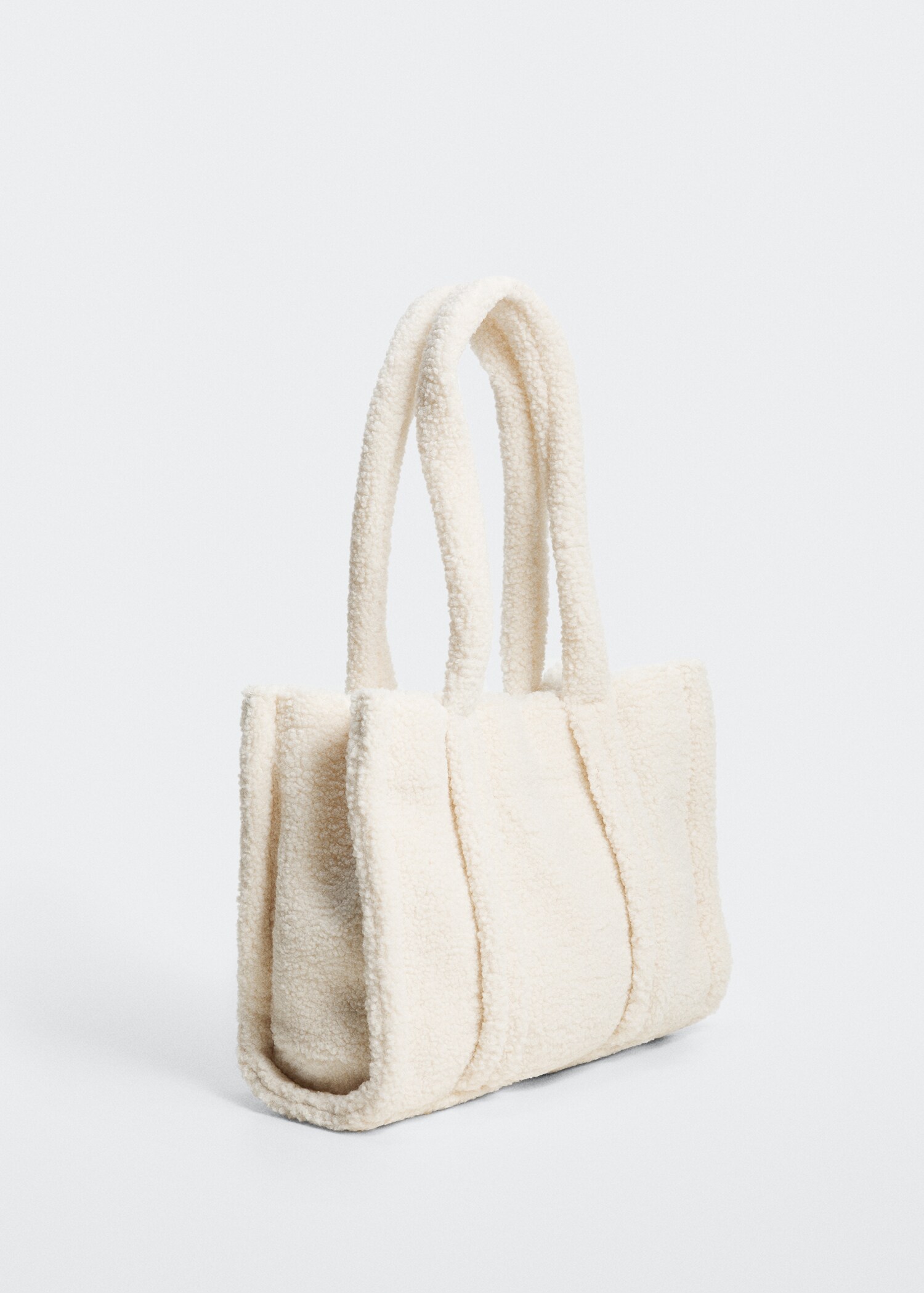 Shopper faux-shearling bag - Medium plane