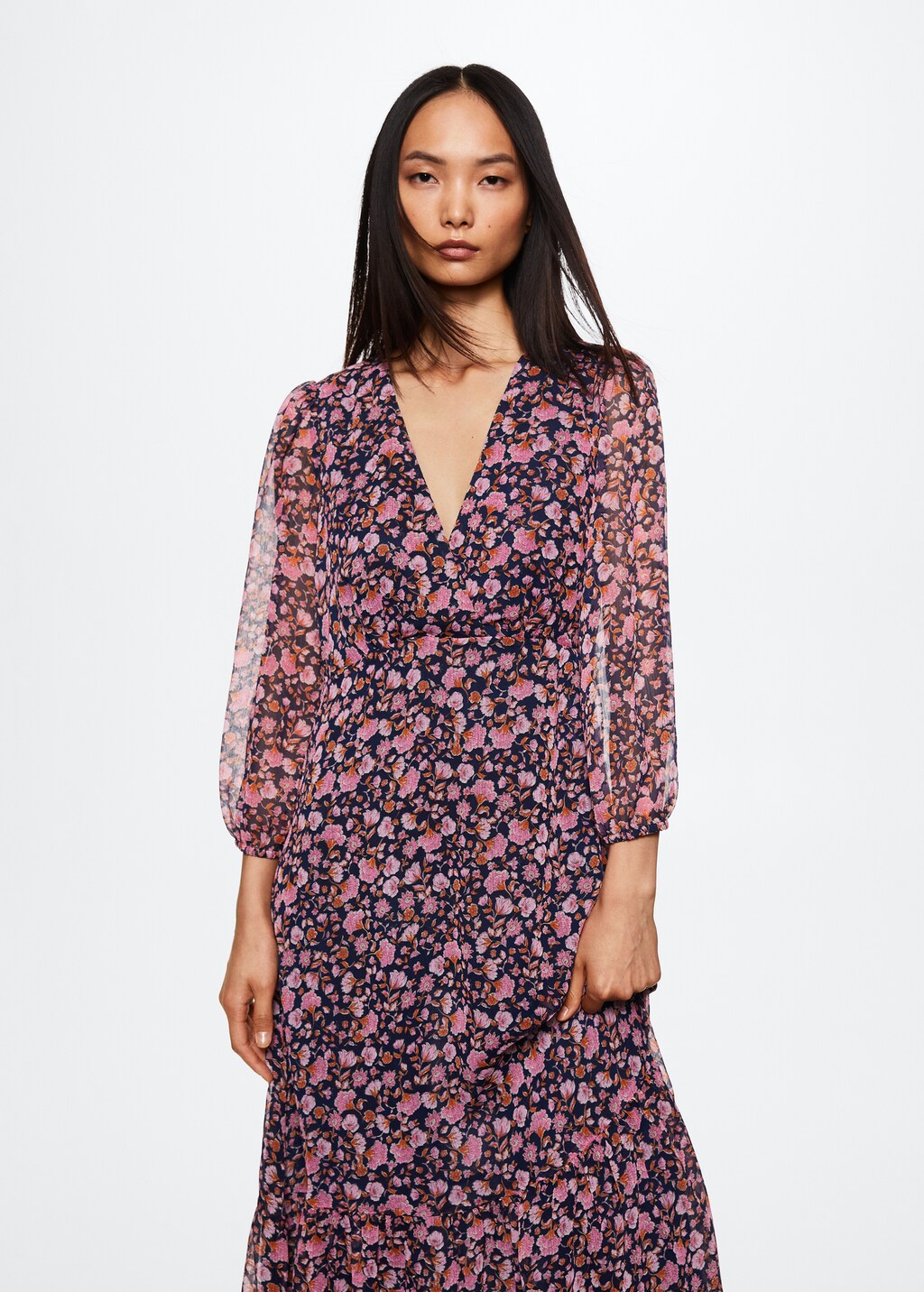 Mango floral print dress shop