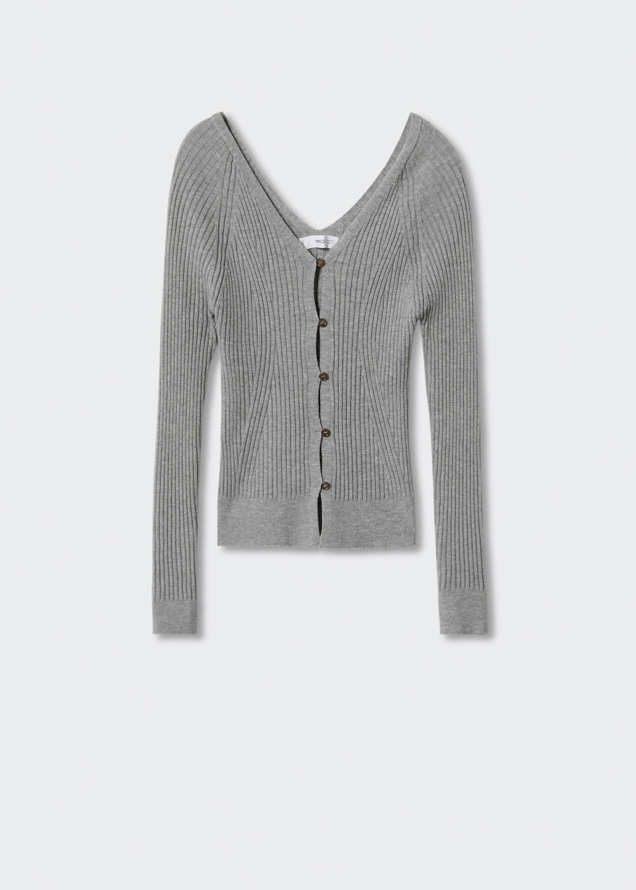 Buttoned ribbed cardigan - Article without model
