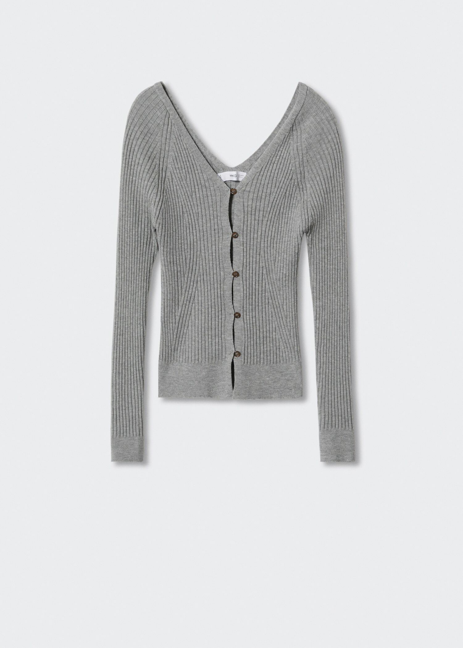 Cardigan ribbet knapper - Artikkel uten modell