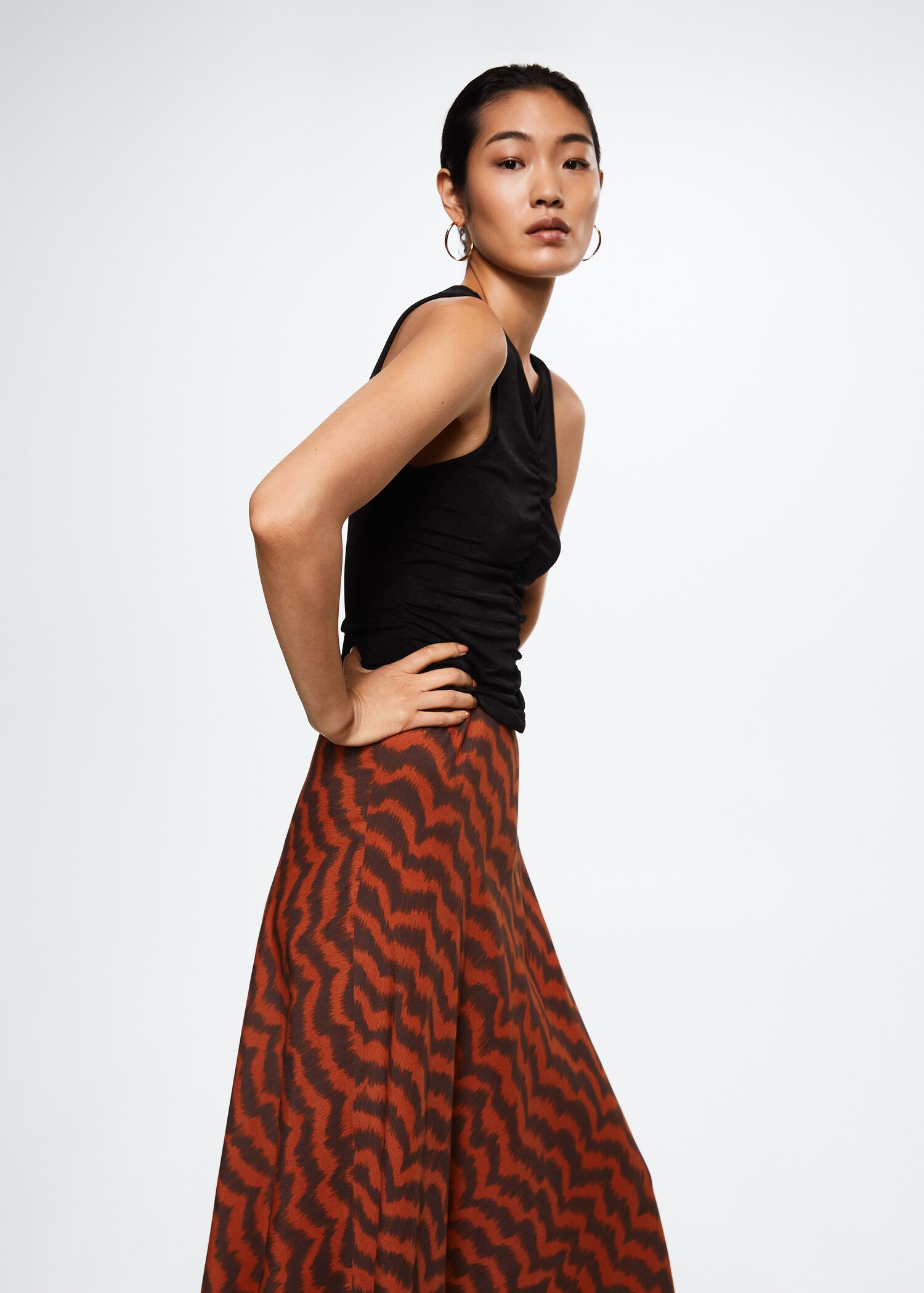 Printed midi skirt - Details of the article 1