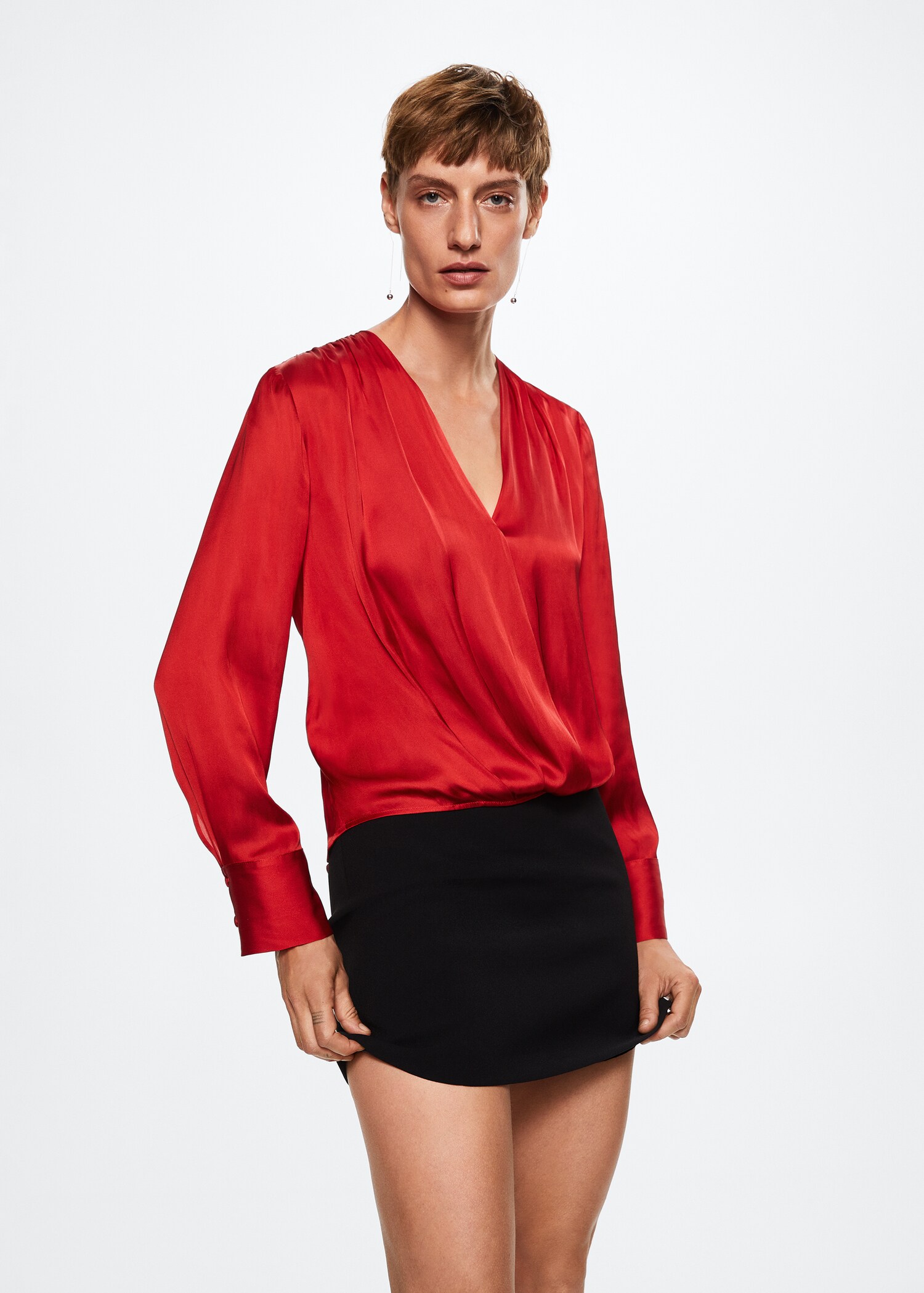 Bluse mit Wickelausschnitt - Mittlere Ansicht
