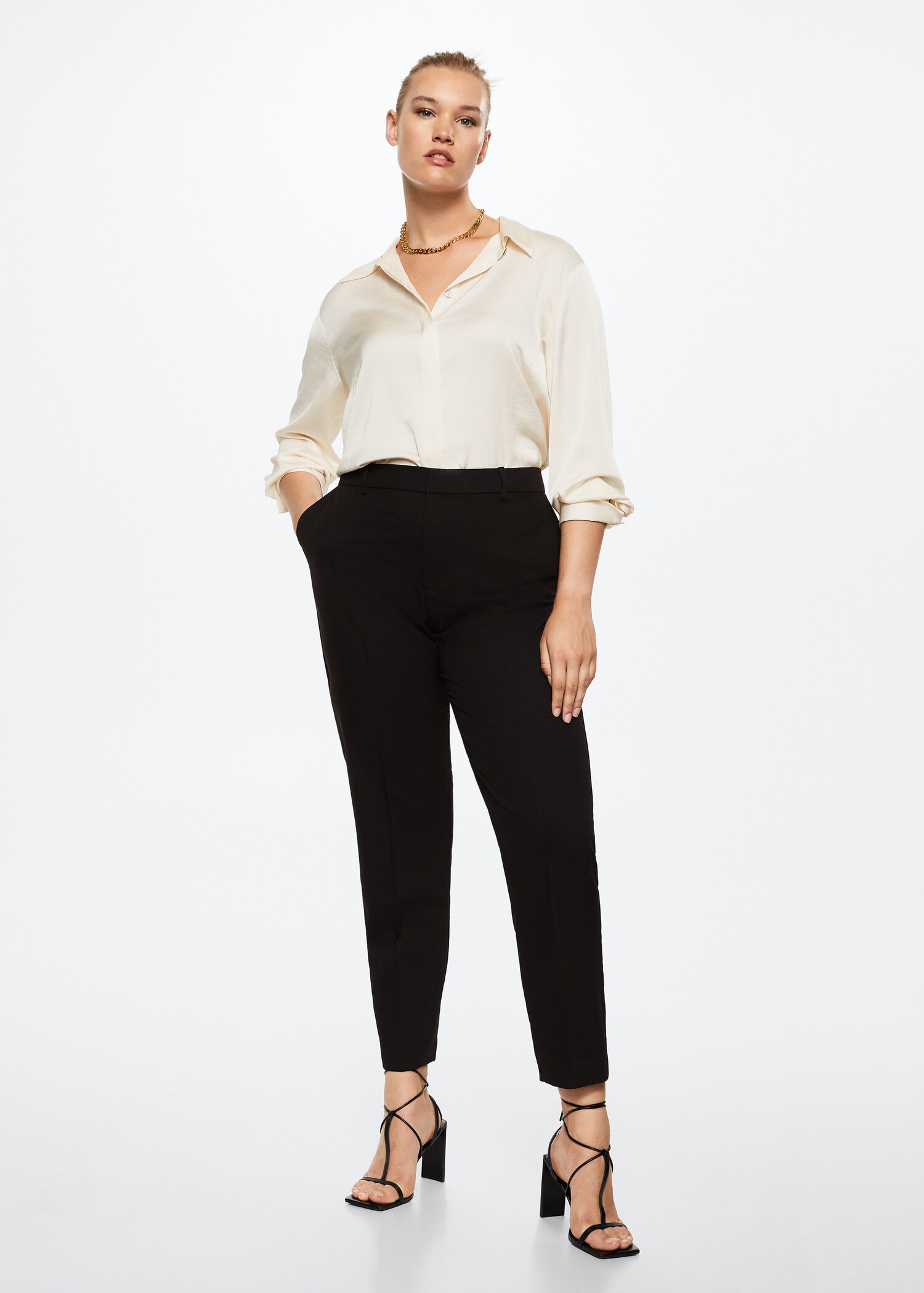 Satin finish flowy shirt - Details of the article 5