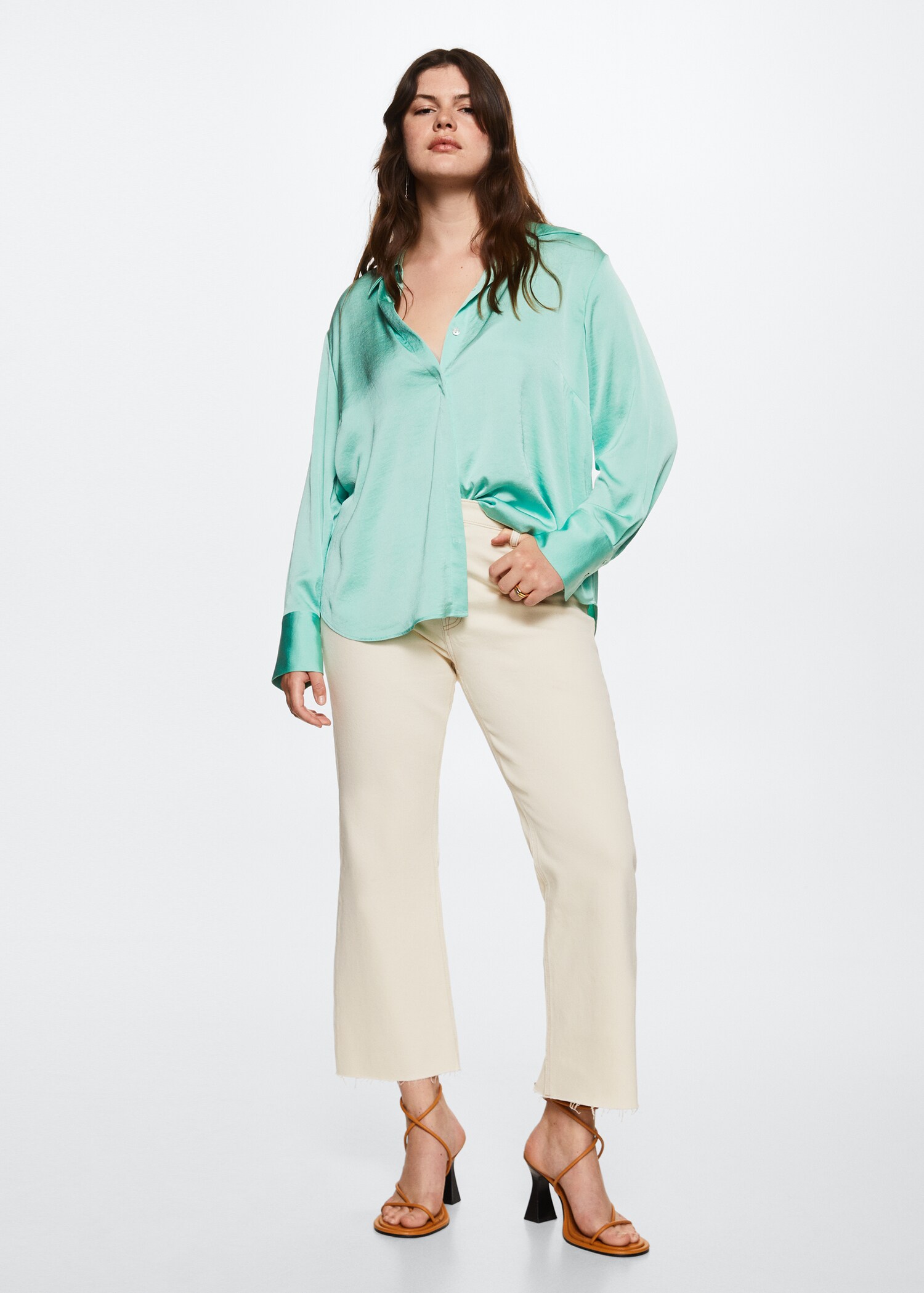 Satin finish flowy shirt - Details of the article 5