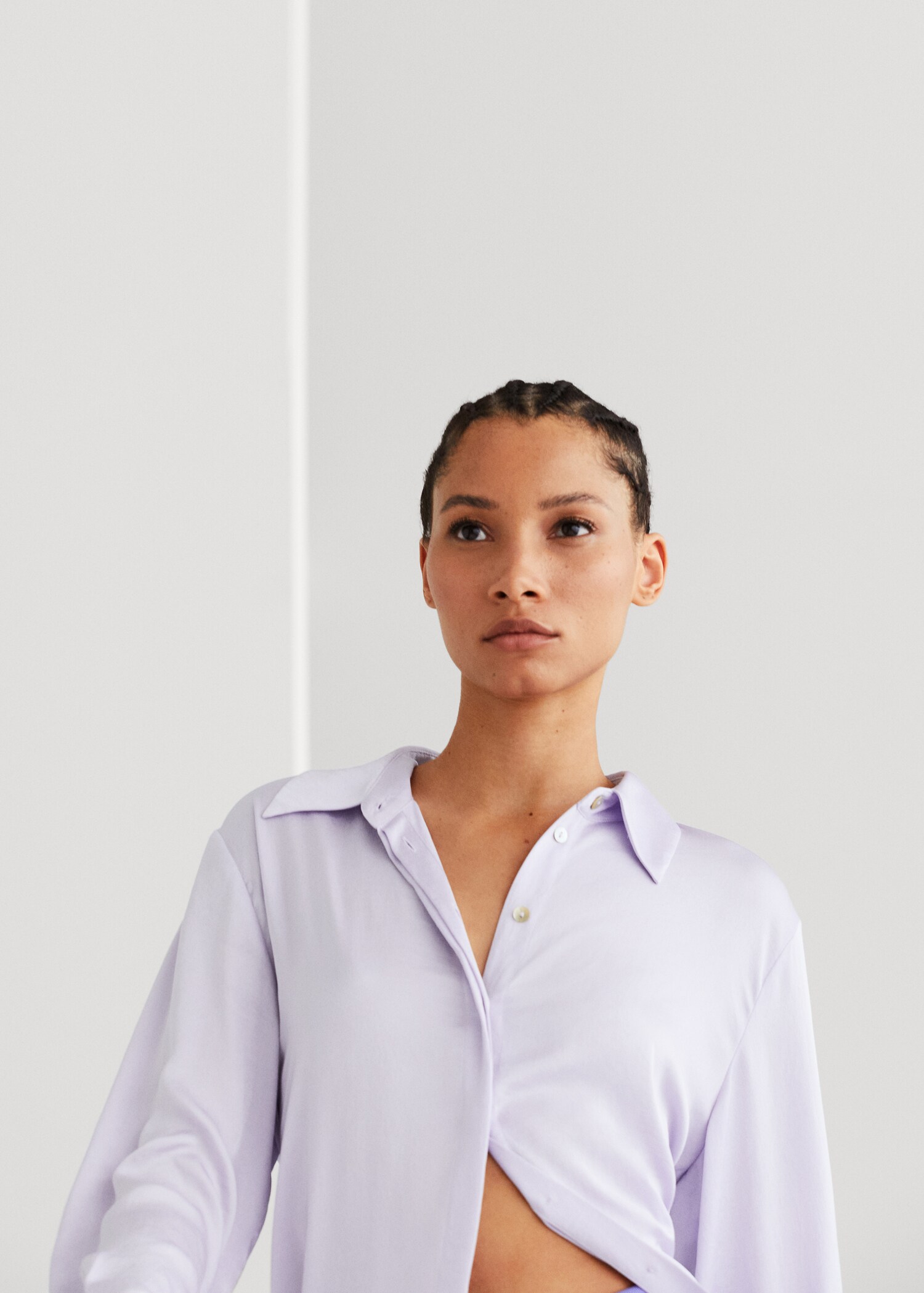 Satin finish flowy shirt - Details of the article 6