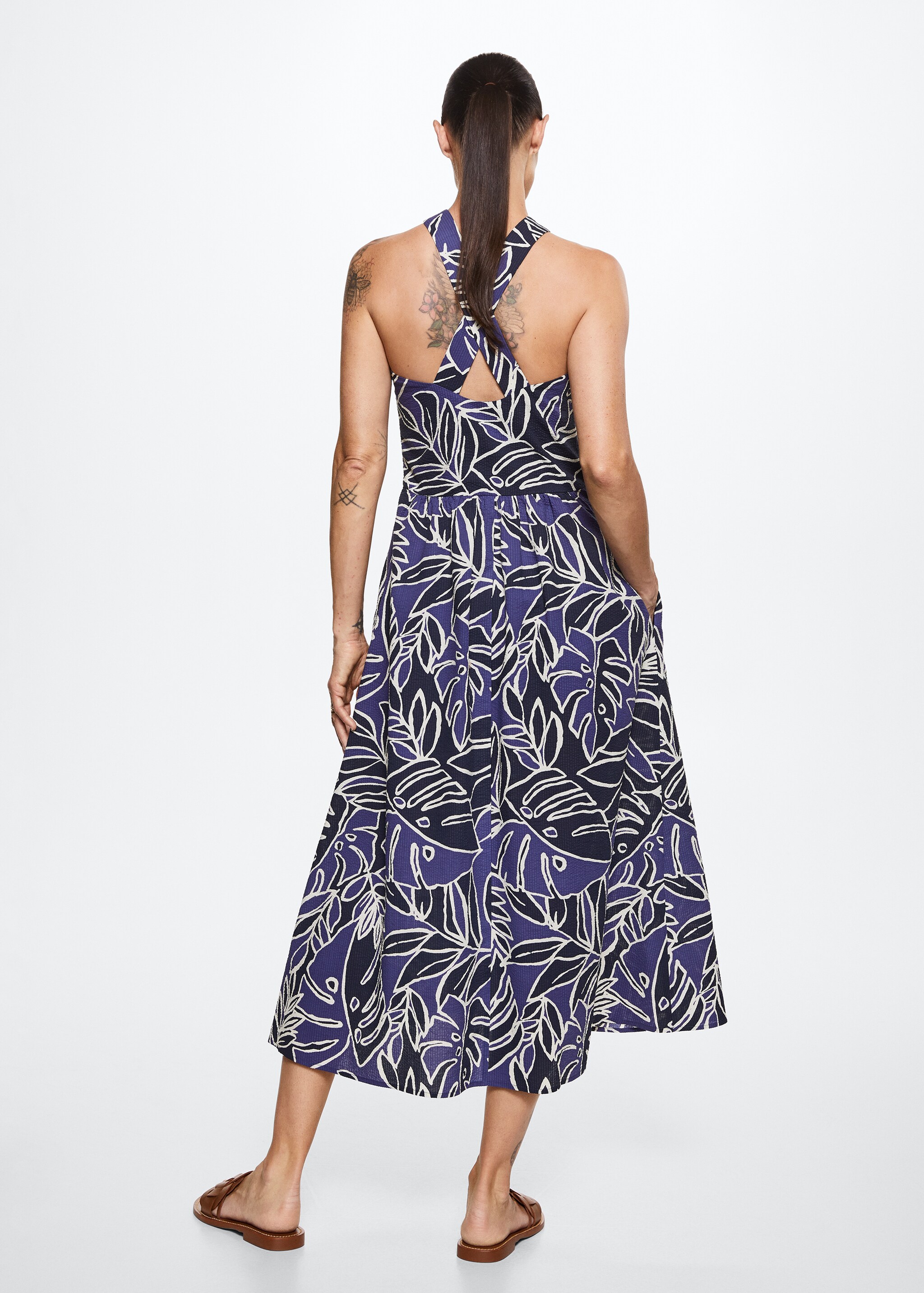 Printed cotton dress - Reverse of the article