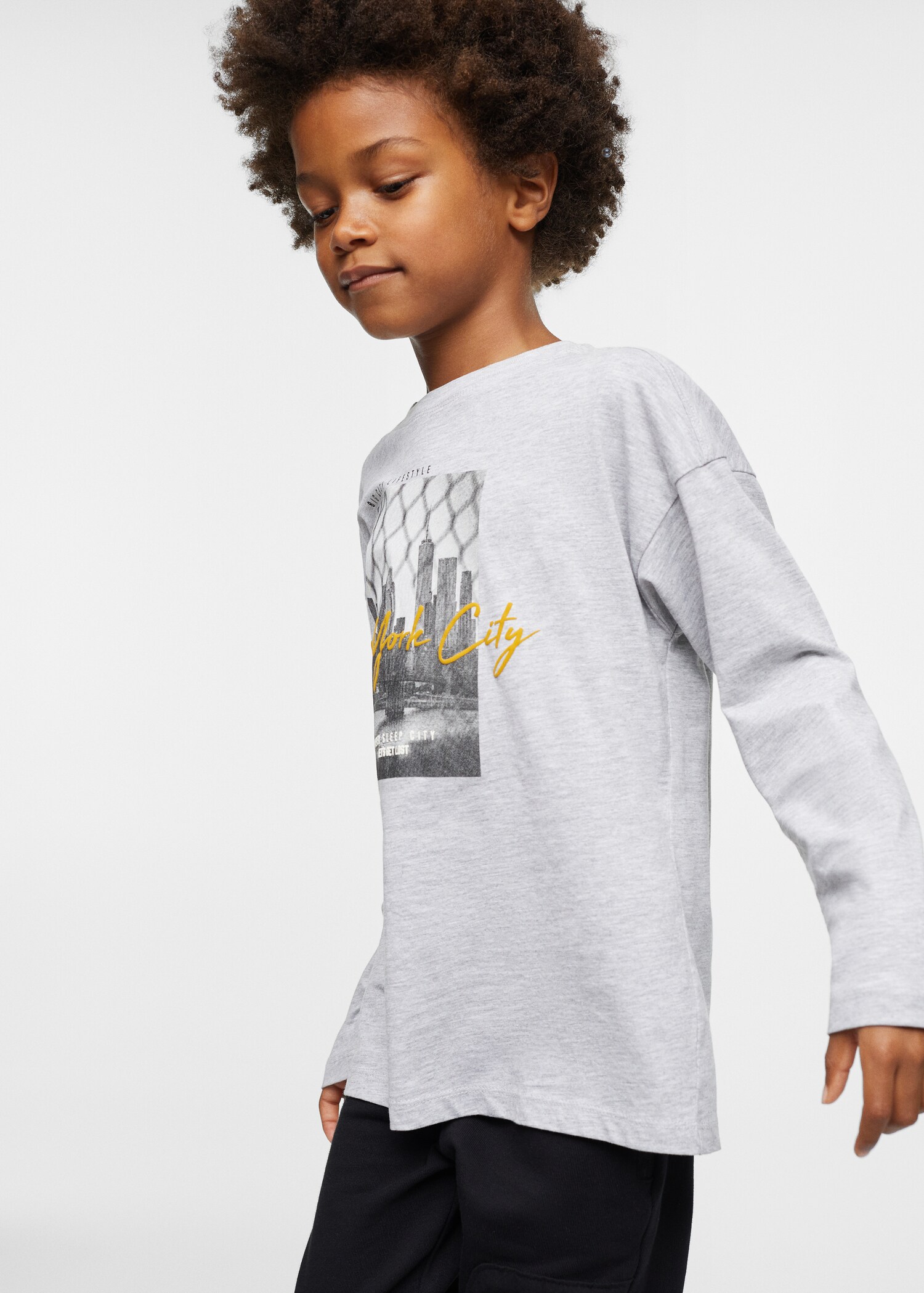 Katoenen T-shirt met print - Middenvlak