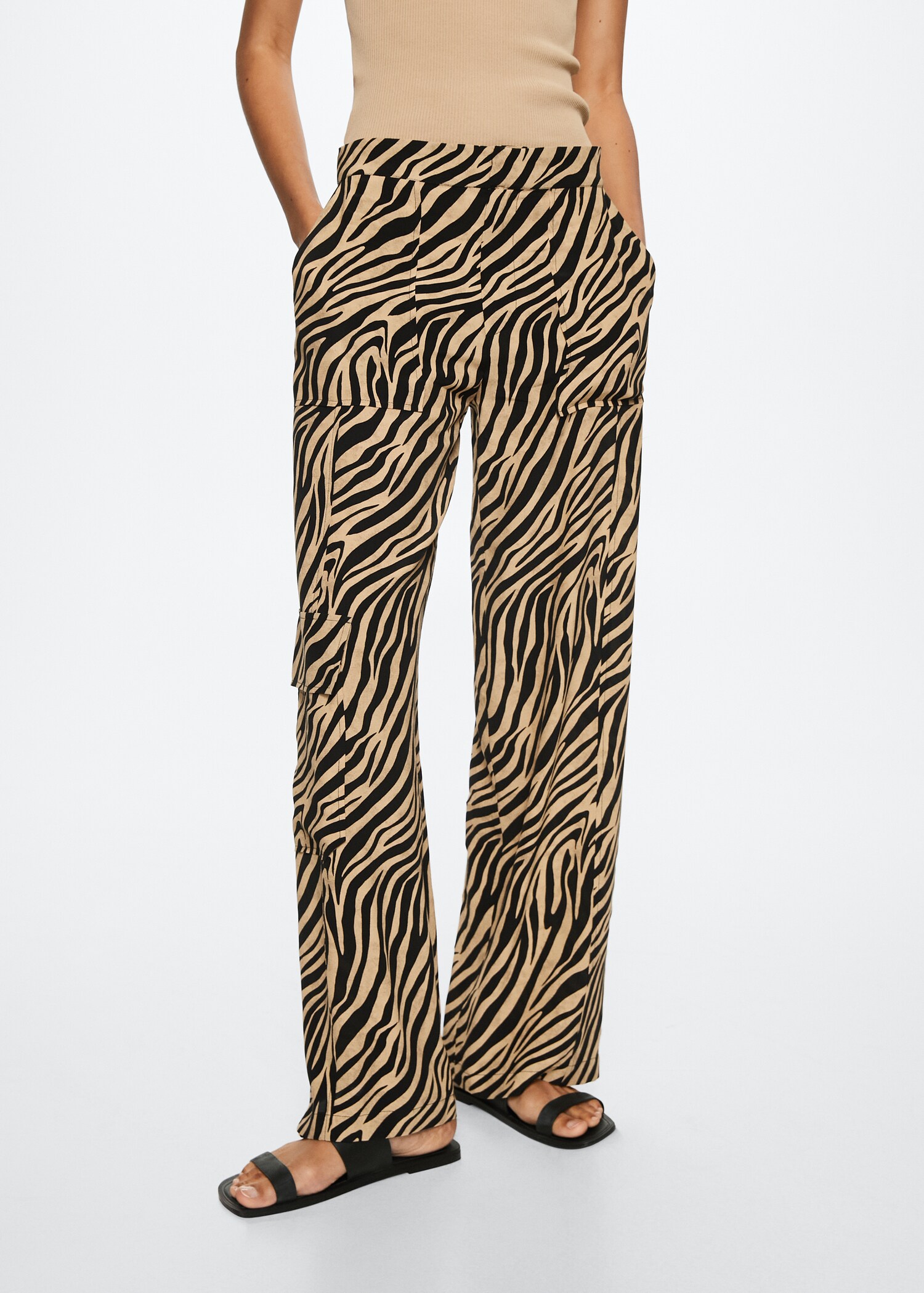 Animal print cargo trousers - Medium plane