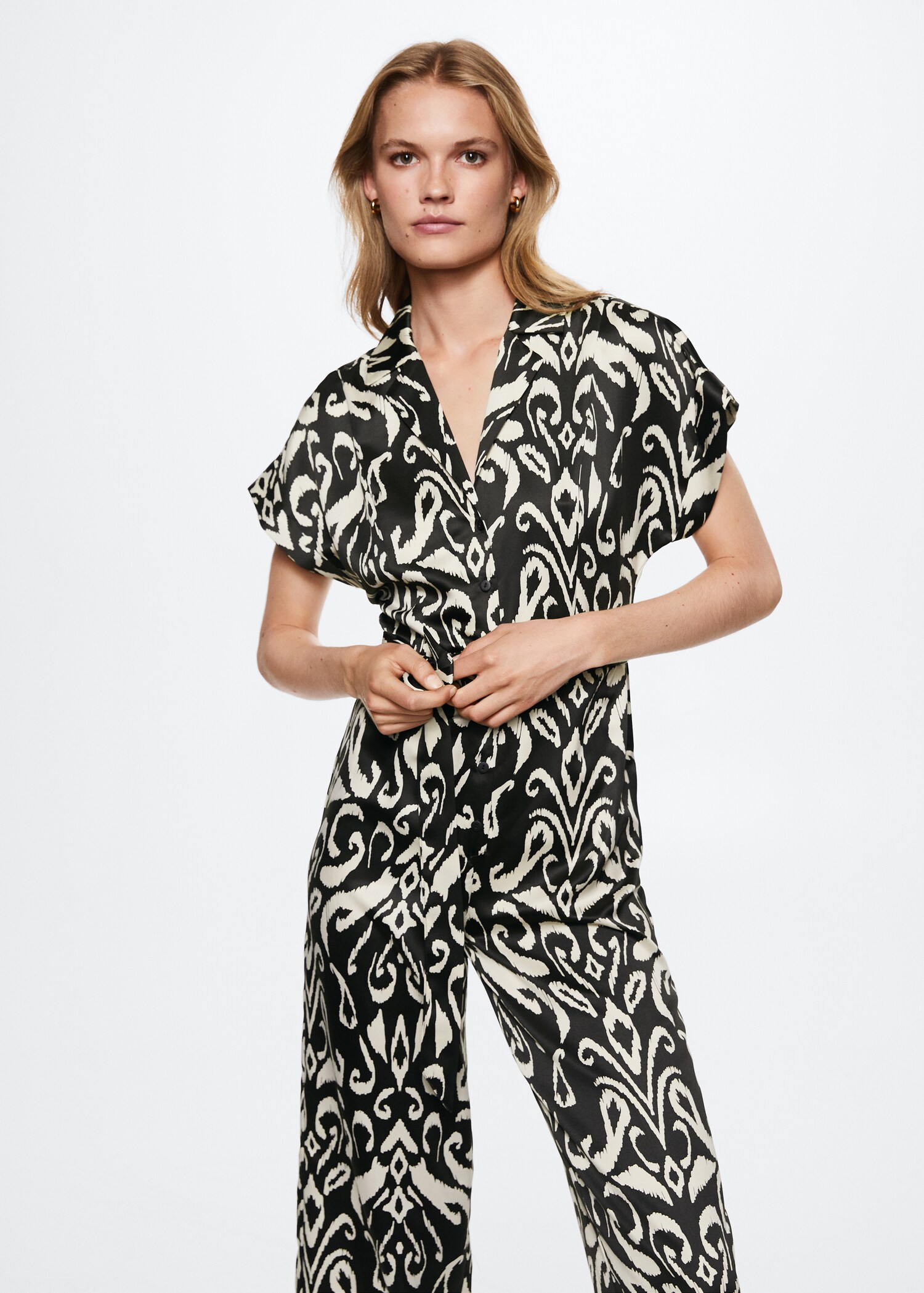 Belt printed jumpsuit - Medium plane