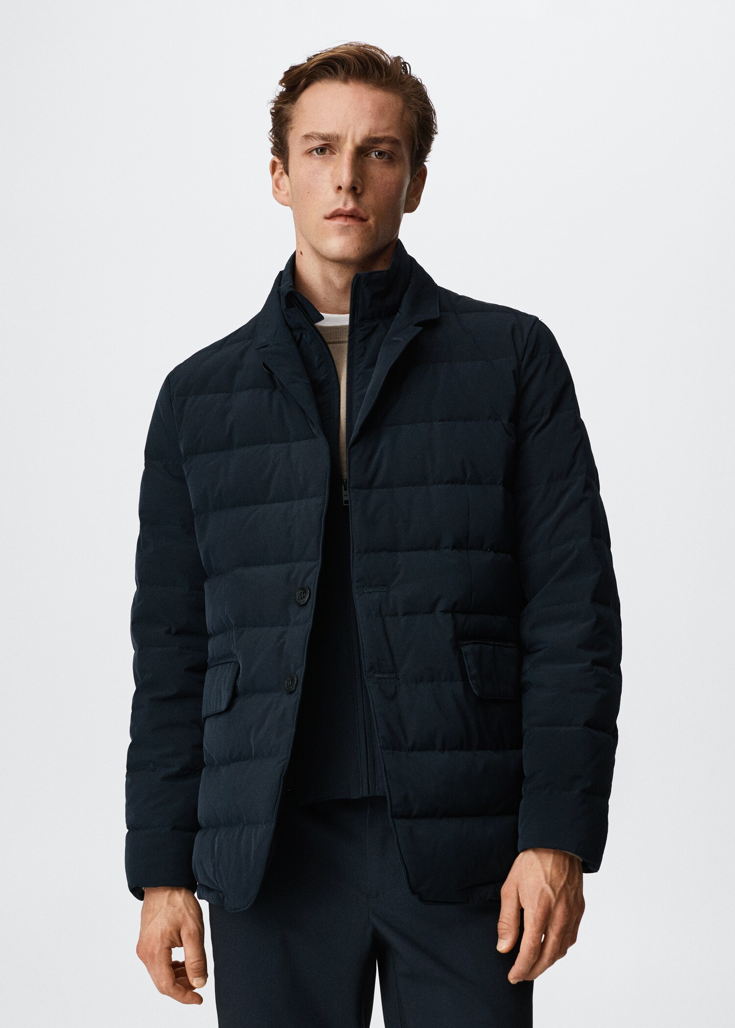 Veste matelassée revers - Plan moyen