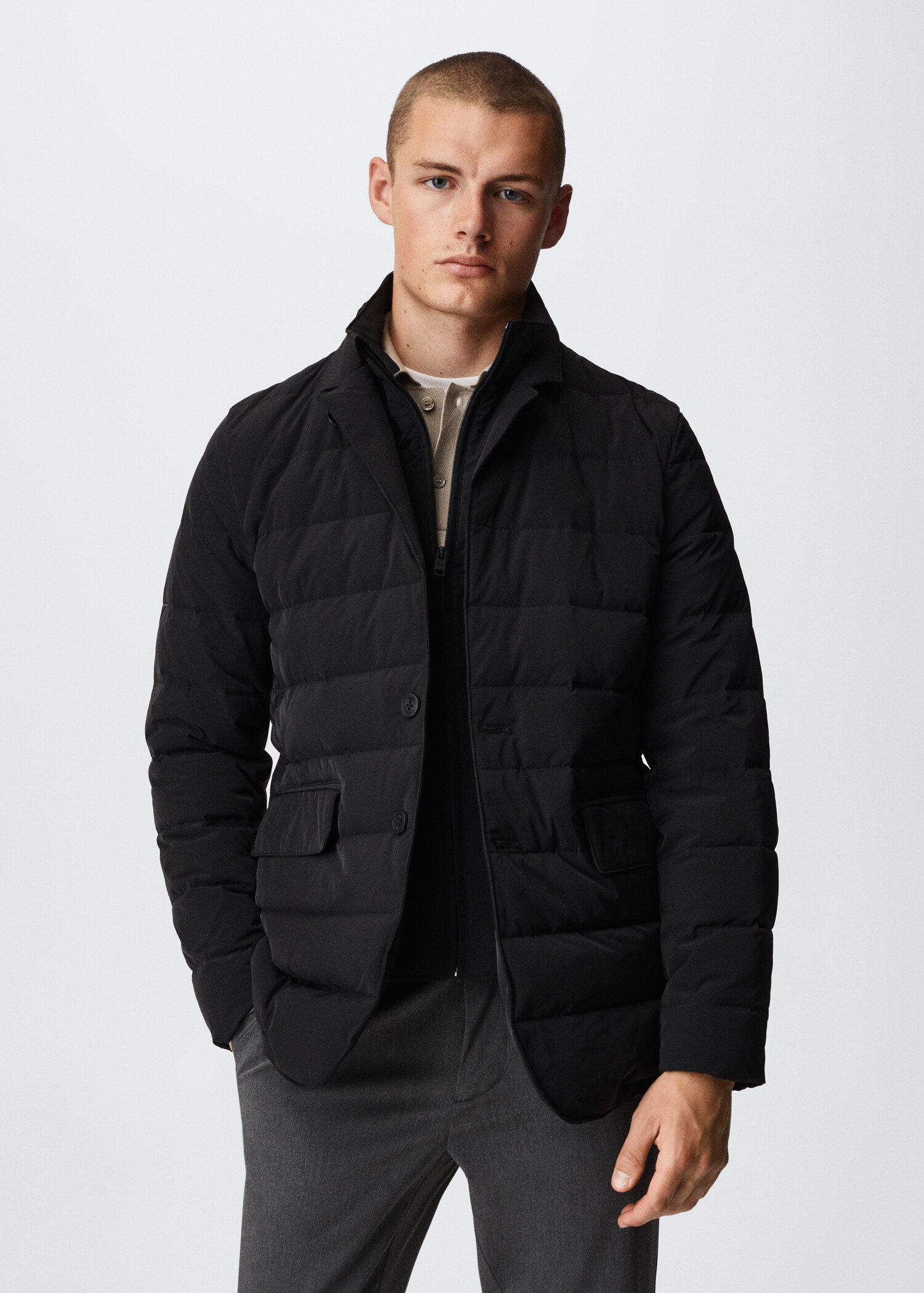 Veste matelassée revers - Plan moyen