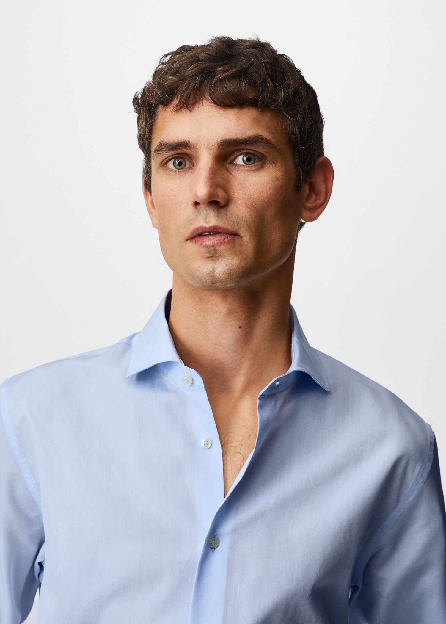Slim fit cotton suit shirt - Details of the article 1