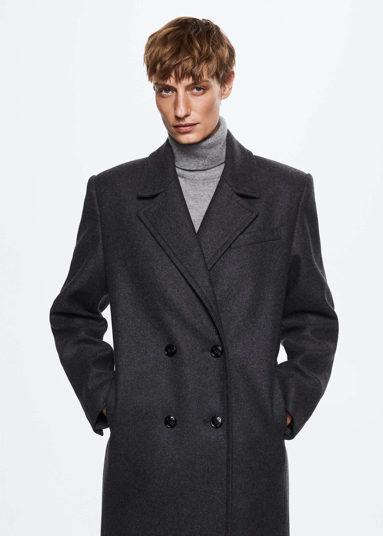 Tailored Oversize-Wollmantel - Mittlere Ansicht