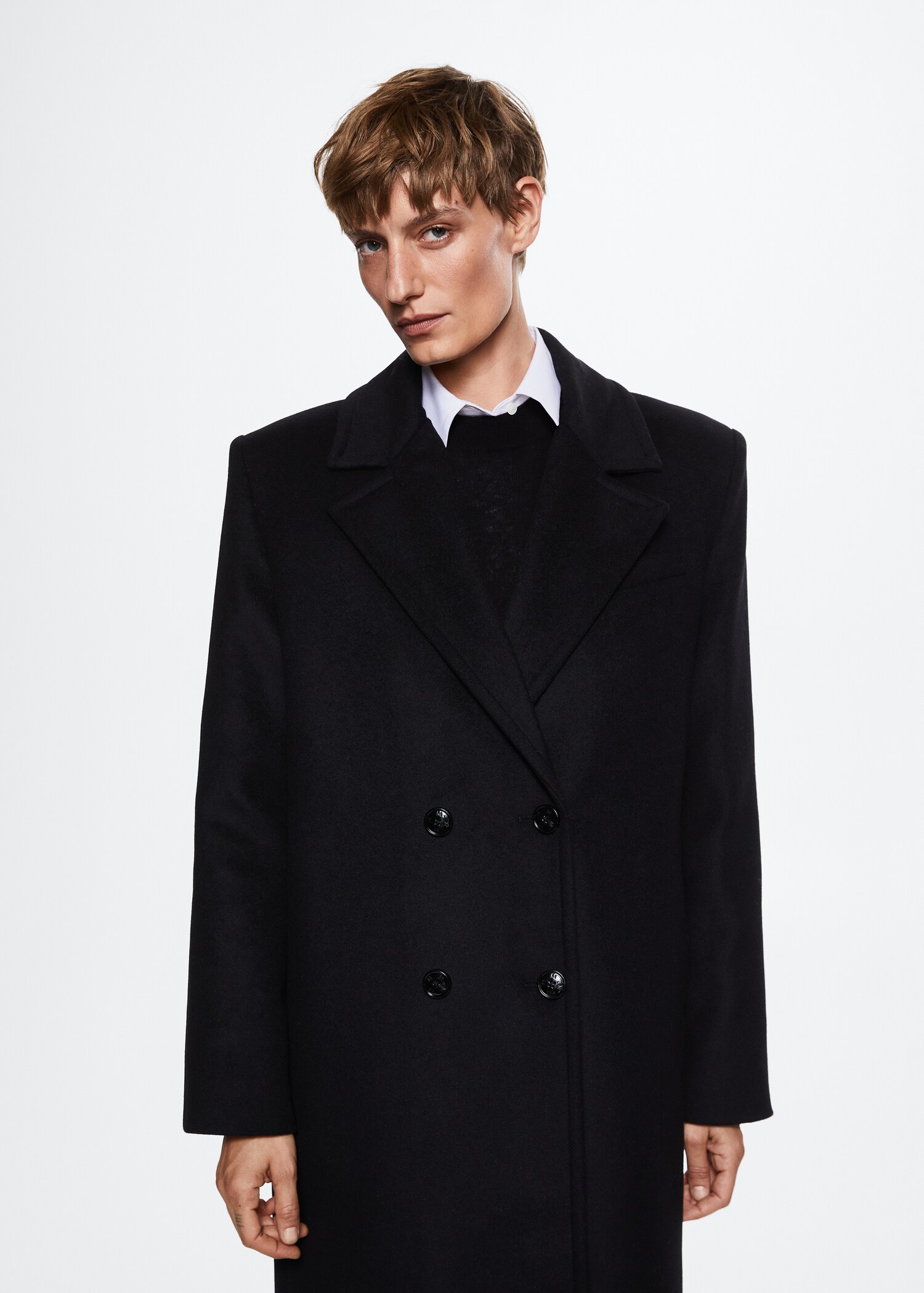 Abrigo Tailored lana oversize - Plano medio