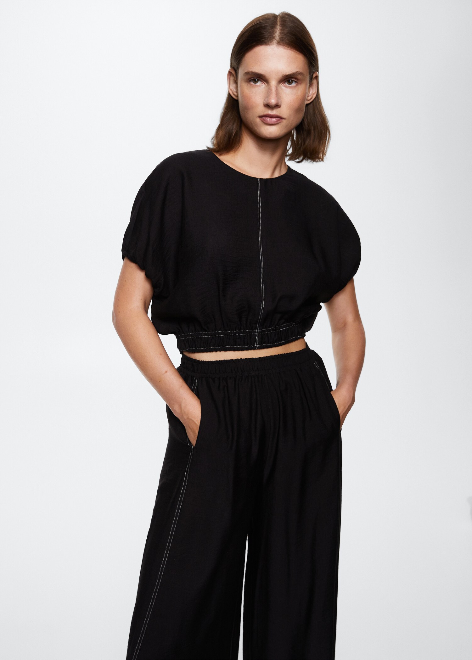 Contrast seam trousers - Details of the article 4