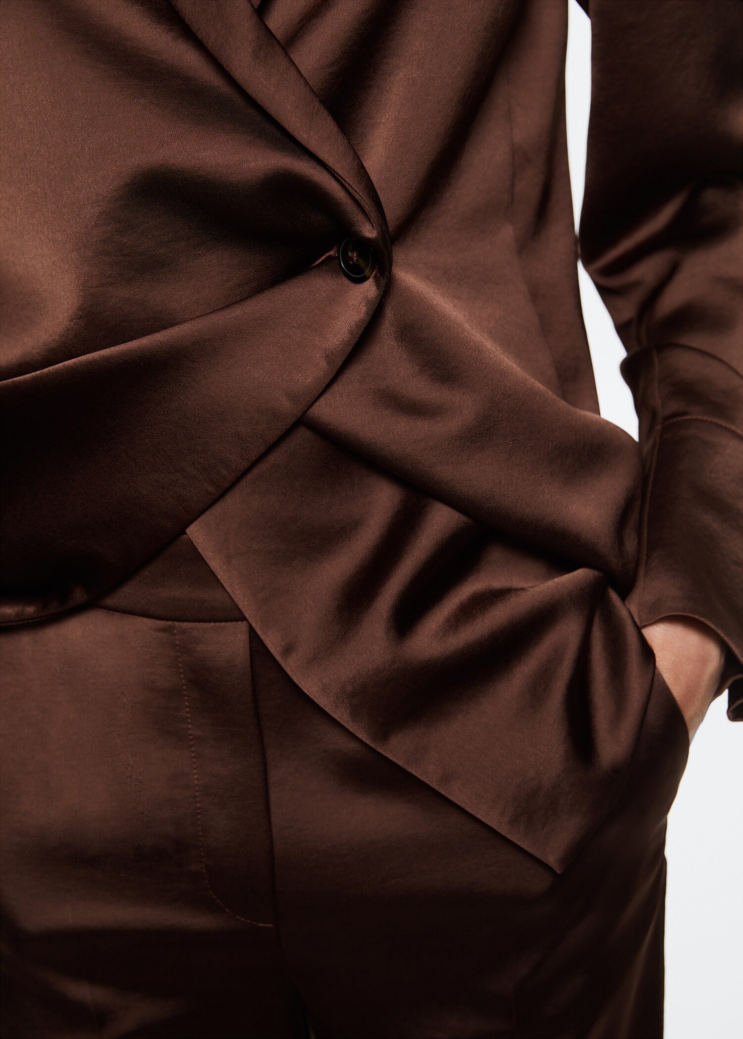Satin double-breasted jacket - Details of the article 1