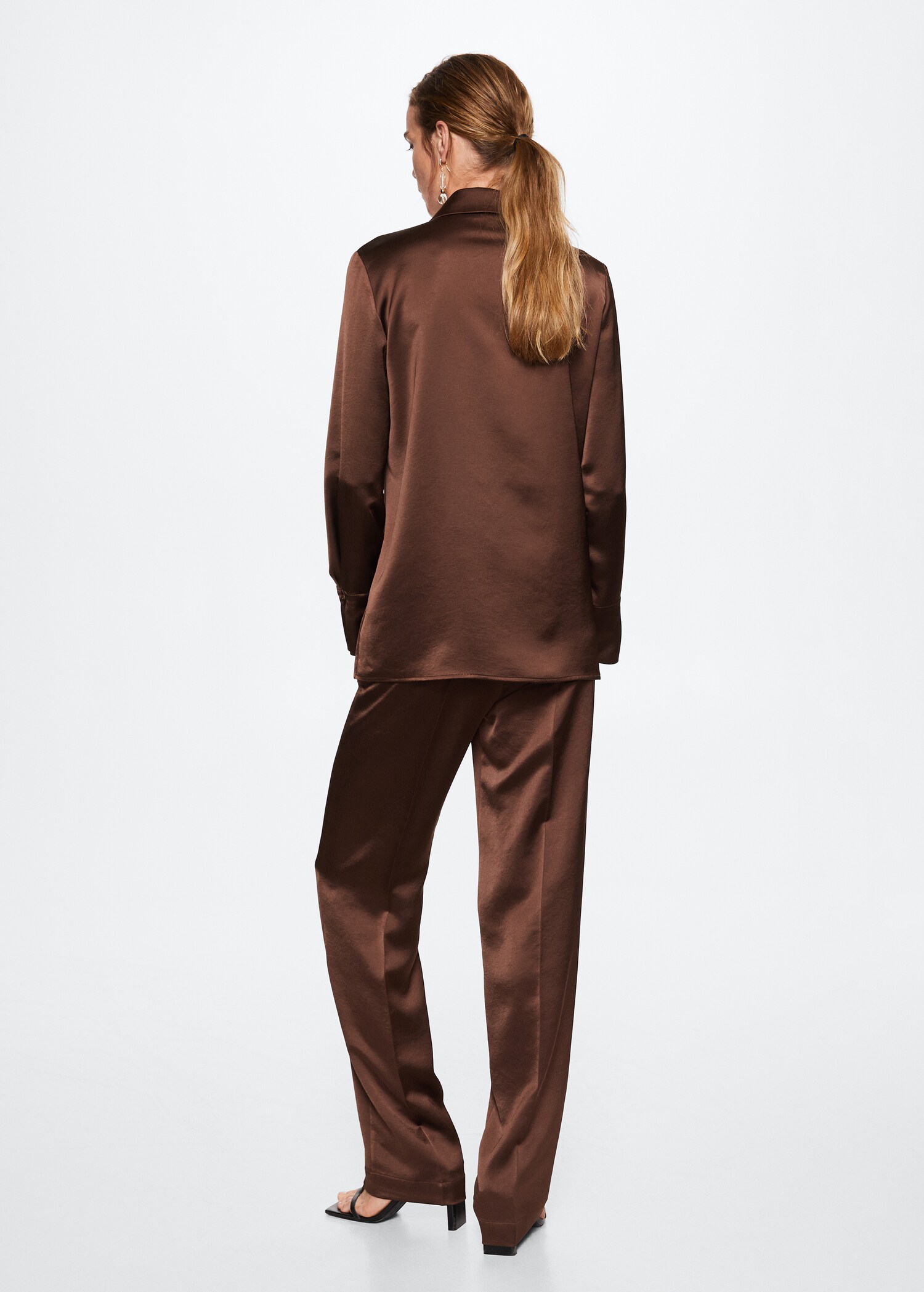 Satin double-breasted jacket - Reverse of the article