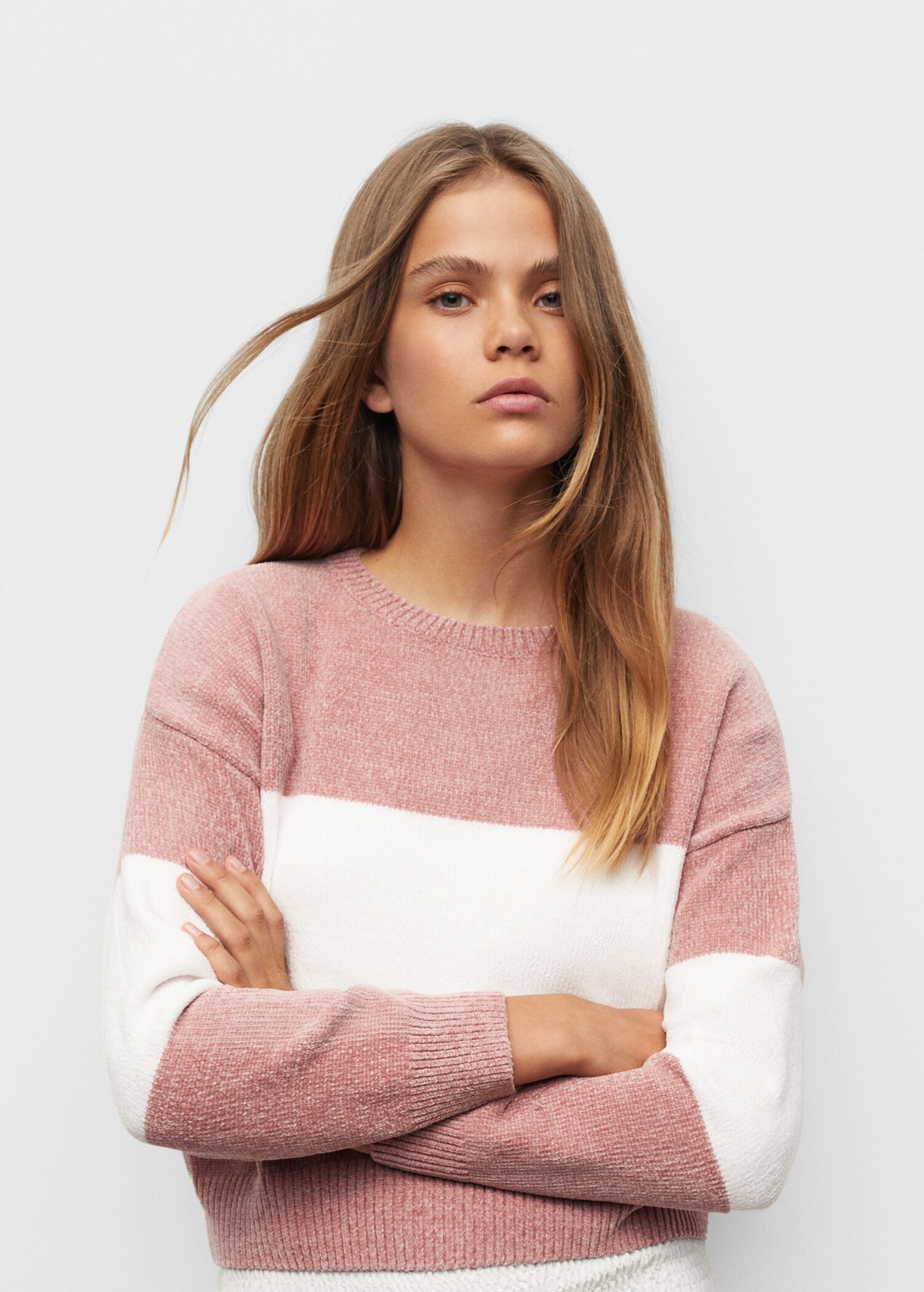 Gestreifter Strickpullover - Mittlere Ansicht