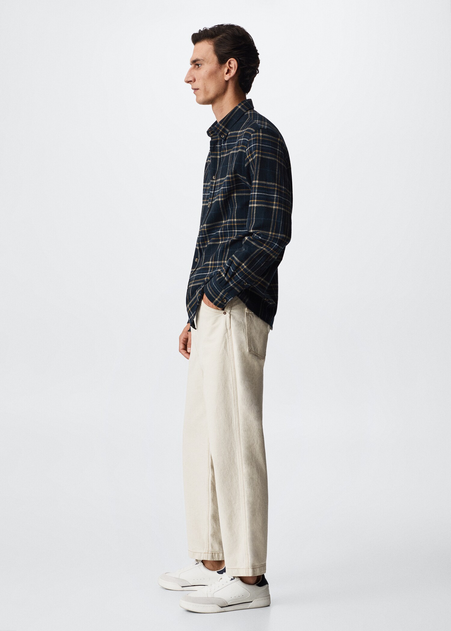 Regular fit checked flannel shirt - Details of the article 2