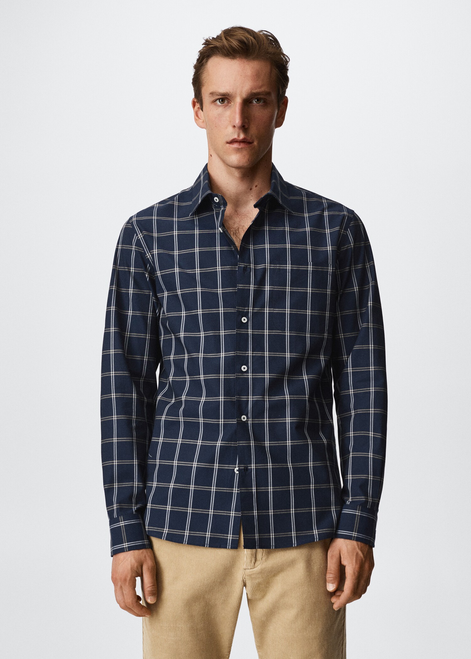 Kariertes Slim Fit-Hemd - Mittlere Ansicht