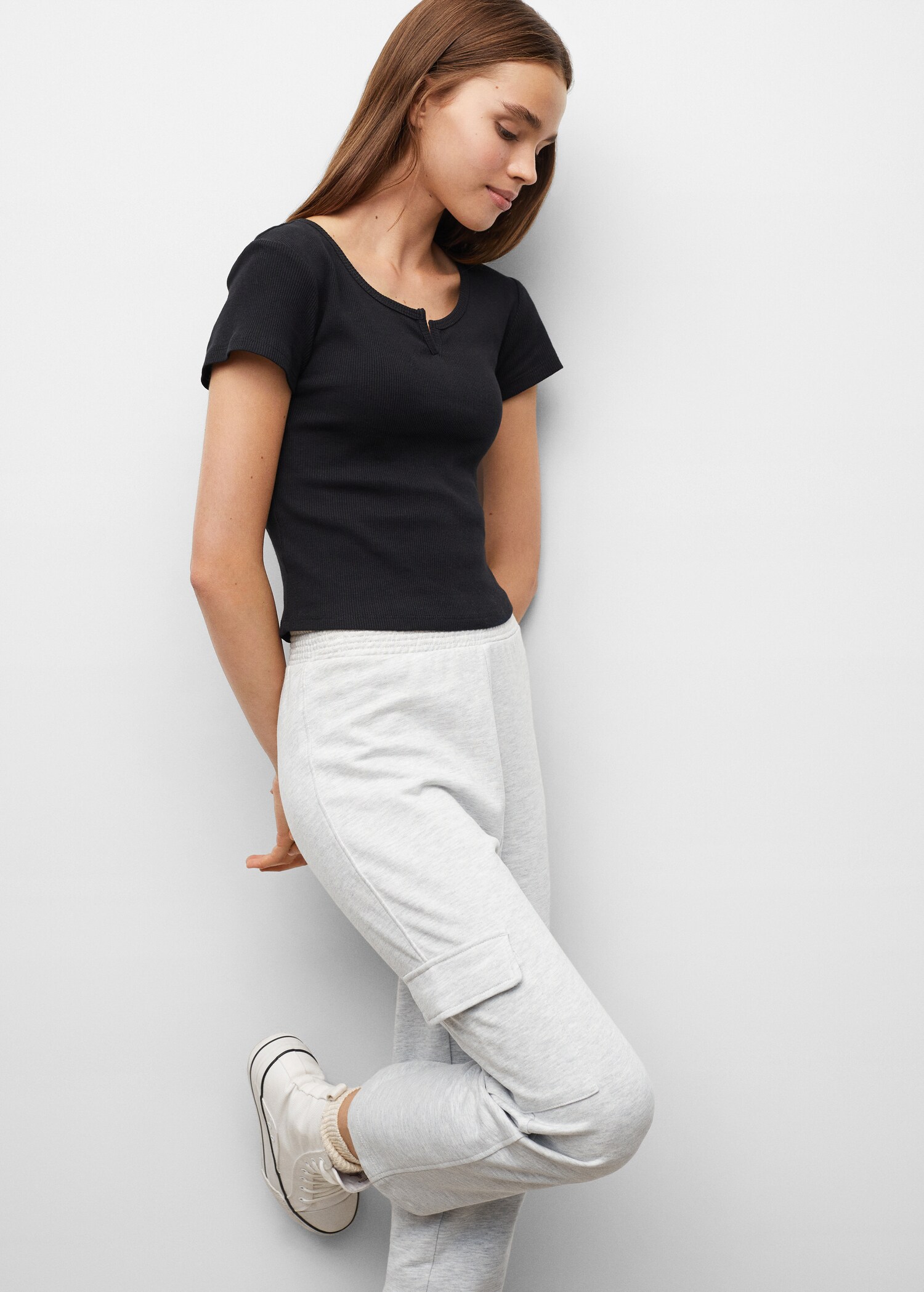 Pantalons cargo cotó - Pla mig